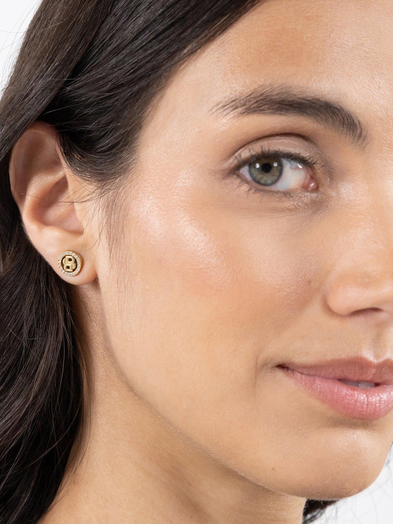  image of boss-double-b-divine-gold-ip-earrings