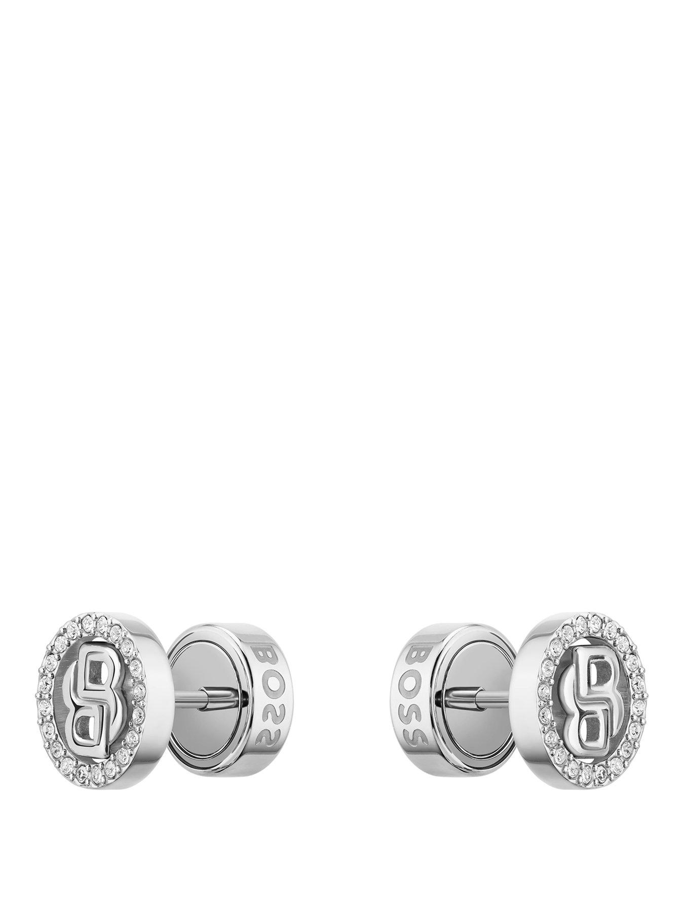  image of boss-double-b-divine-stainless-steel-earrings