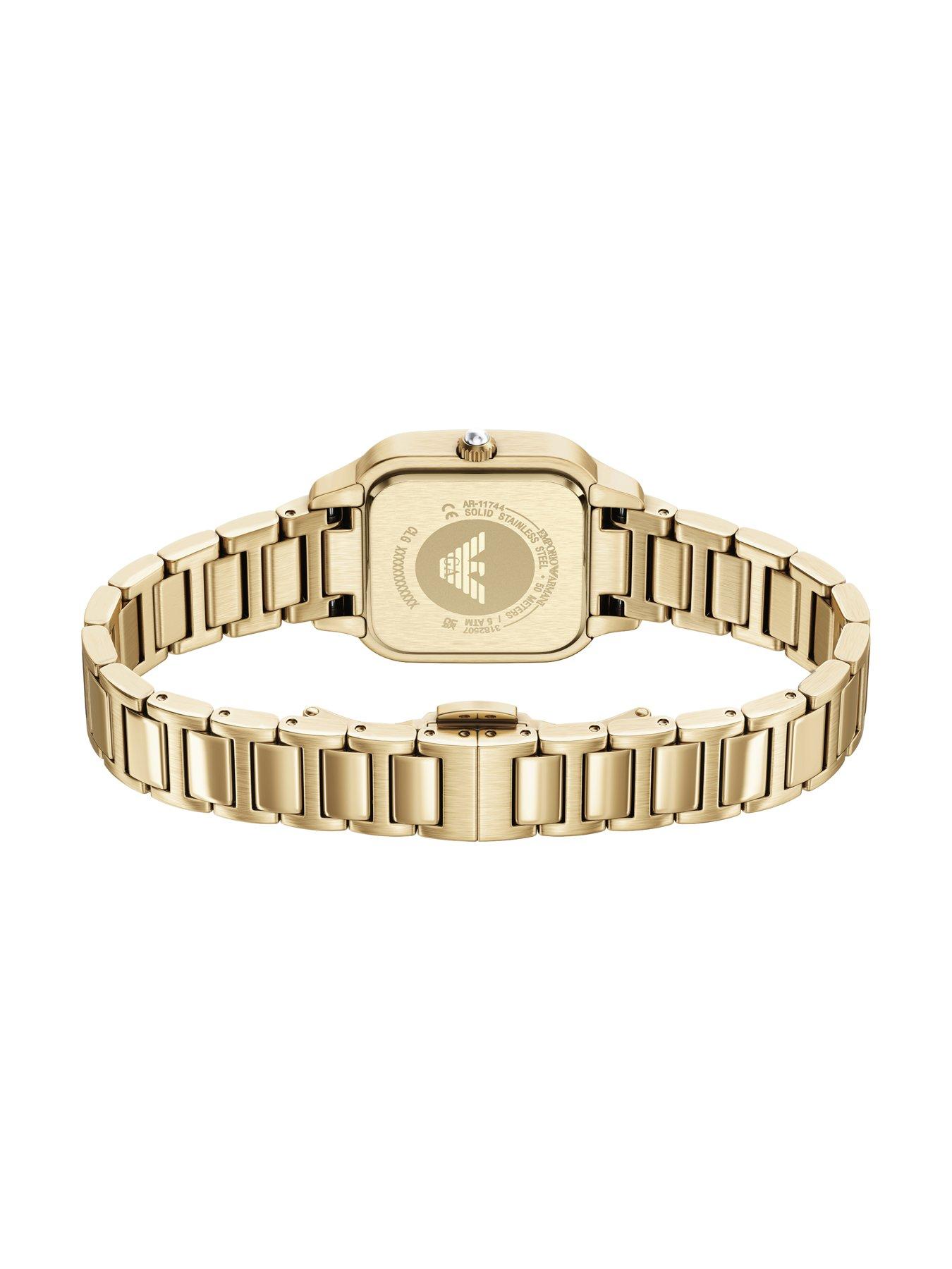 Image 7 of 7 of Emporio Armani Womens Three-Hand Gold-Tone Stainless Steel Watch, AR11744