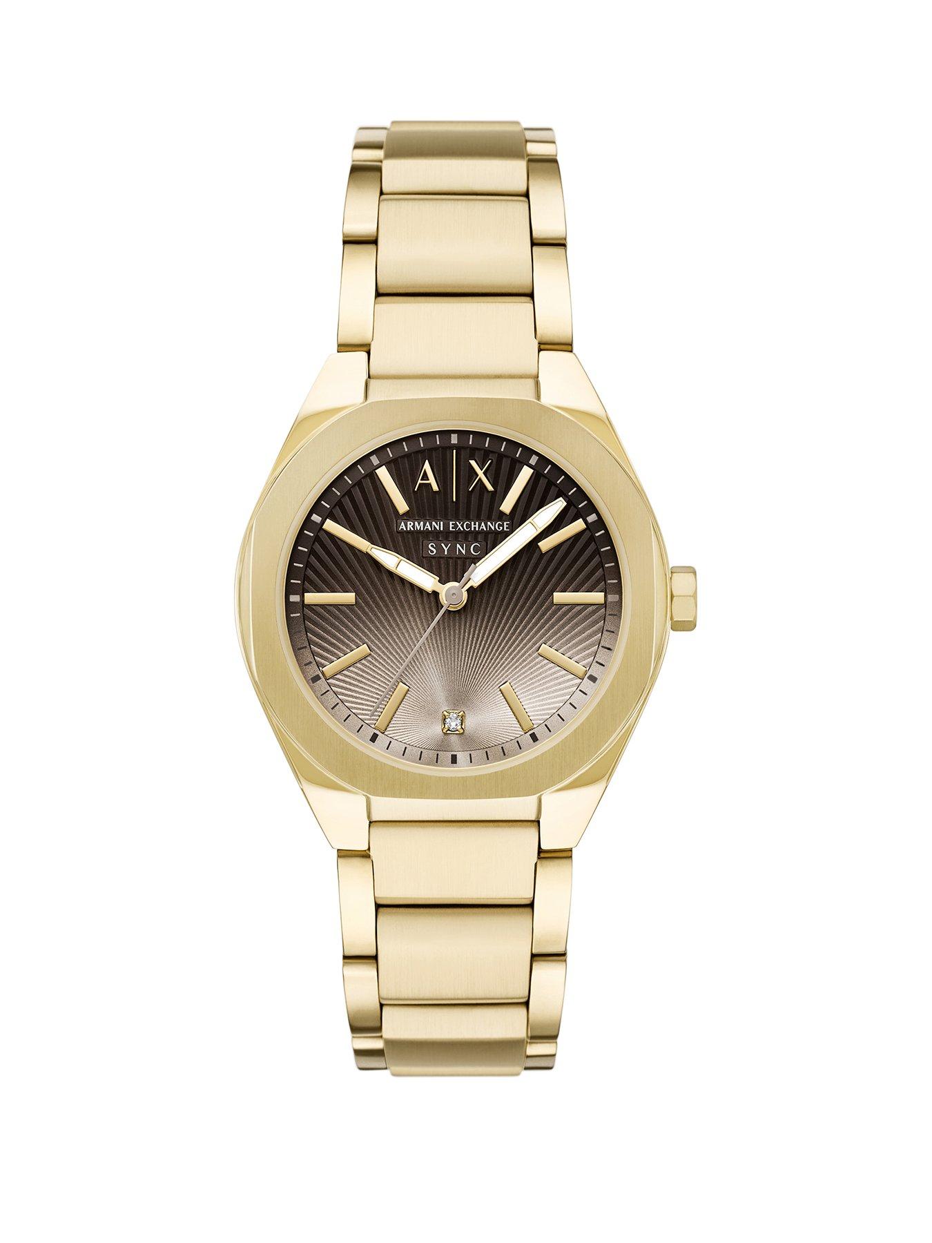 Armani Exchange Armani Exchange Womens Sync Gold Stainless Steel Watch, AX6031
