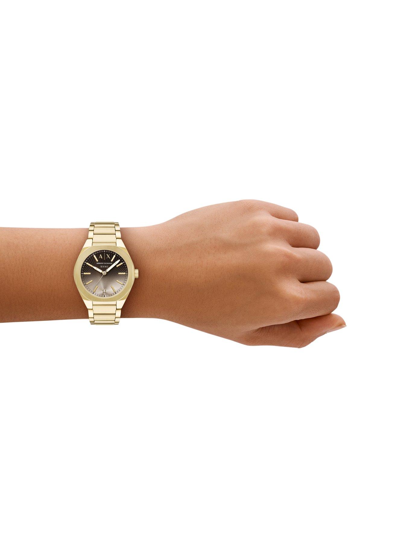 Image 3 of 7 of Armani Exchange Womens Sync Gold Stainless Steel Watch, AX6031