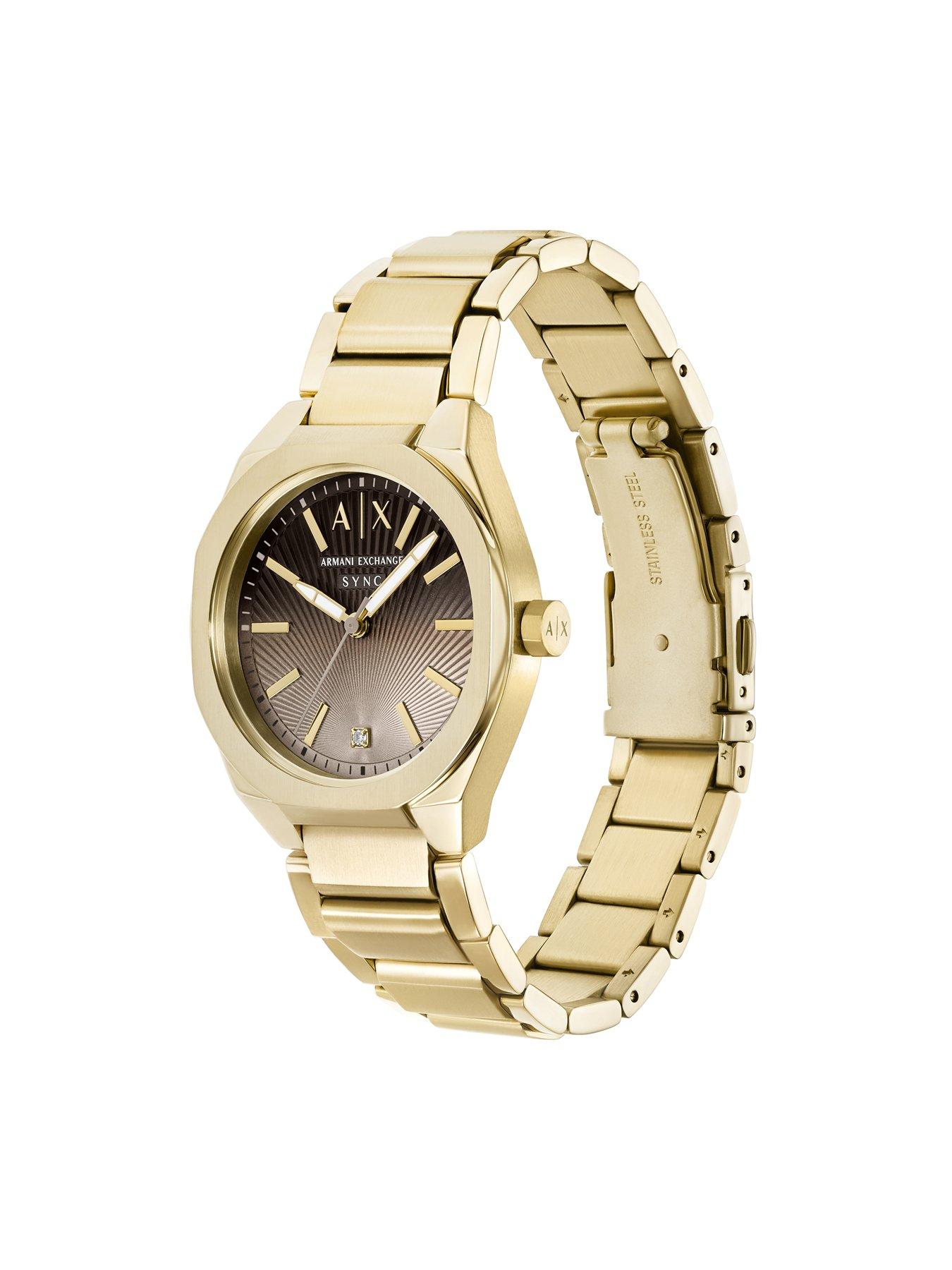 Image 5 of 7 of Armani Exchange Womens Sync Gold Stainless Steel Watch, AX6031