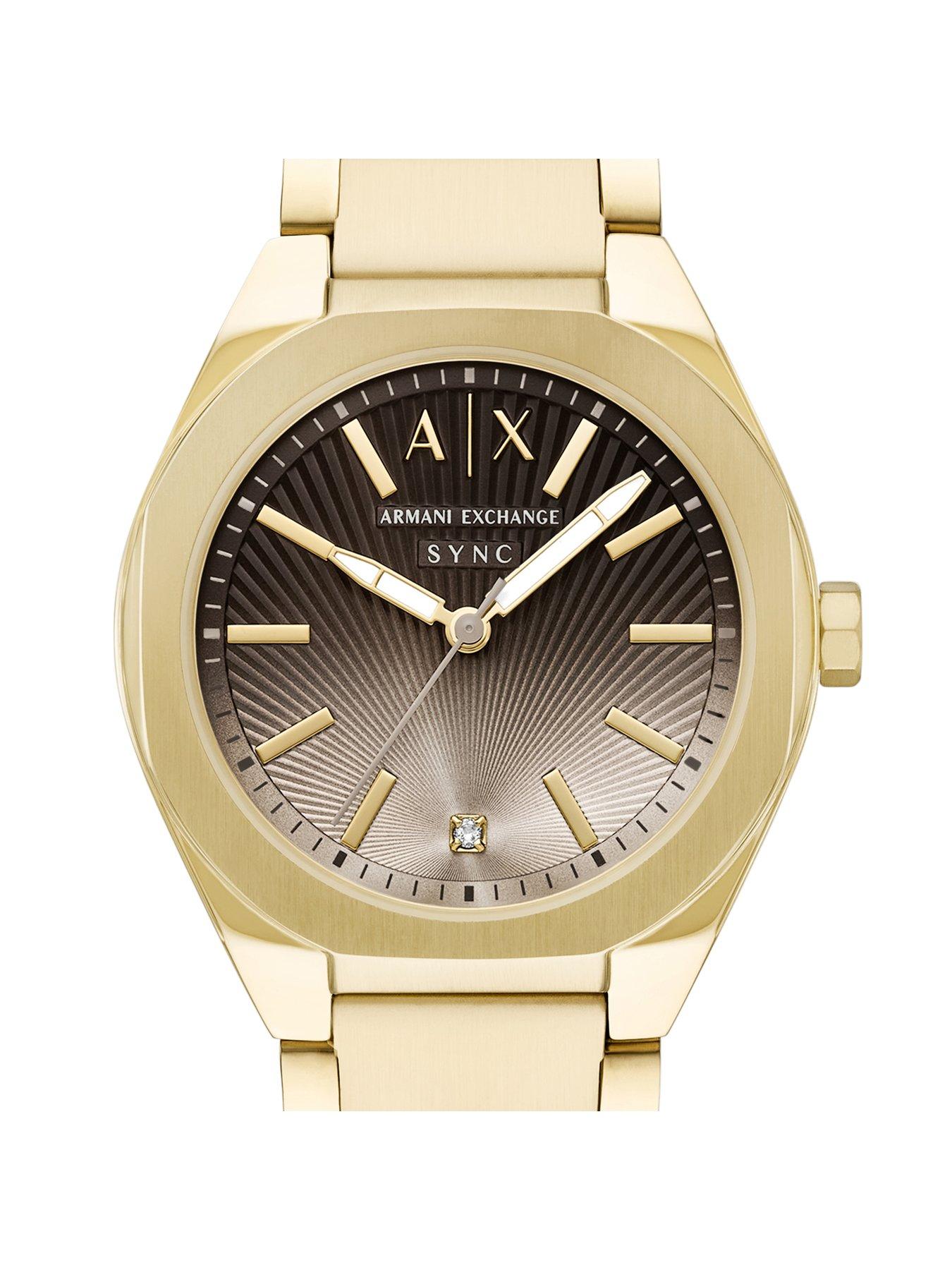 Image 6 of 7 of Armani Exchange Womens Sync Gold Stainless Steel Watch, AX6031