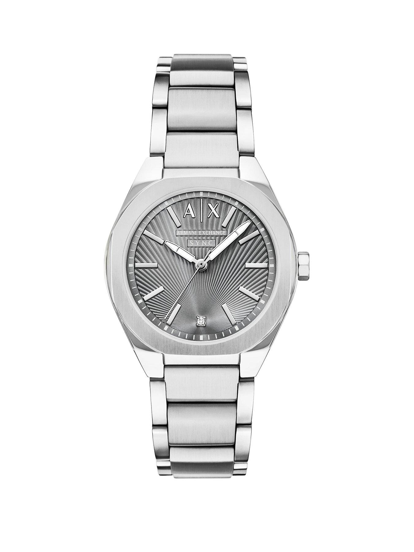 Armani Exchange Womens Sync Silver Stainless Steel Watch, AX6030