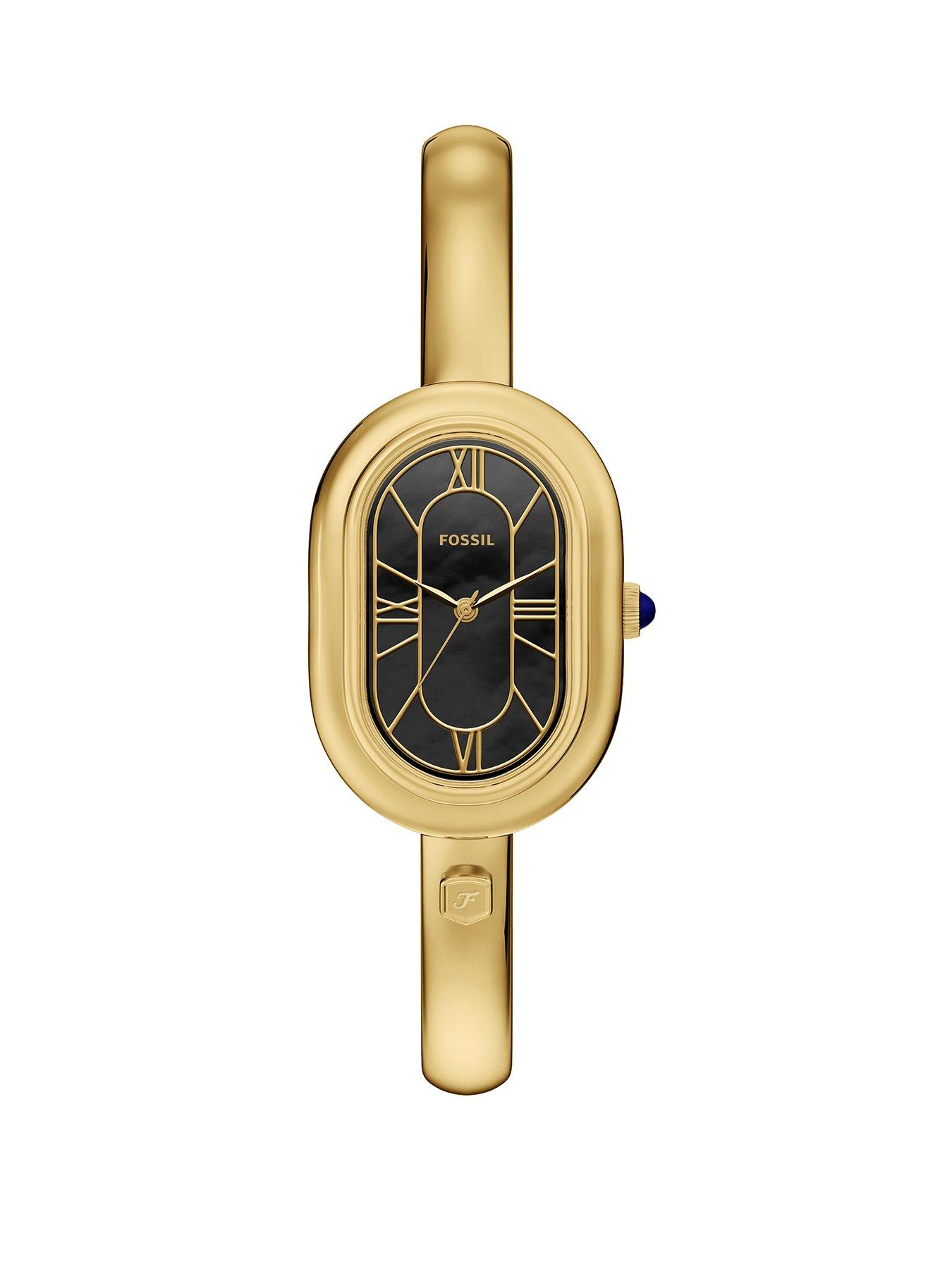 Fossil Fossil Womens Sloan Three-Hand Gold-Tone Stainless Steel Watch, ES5456