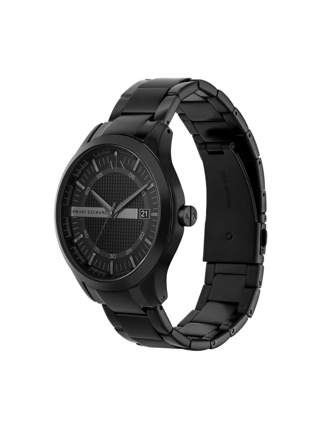 Image 4 of 5 of Armani Exchange Mens Three-Hand Date, Black Stainless Steel Watch, AX2104