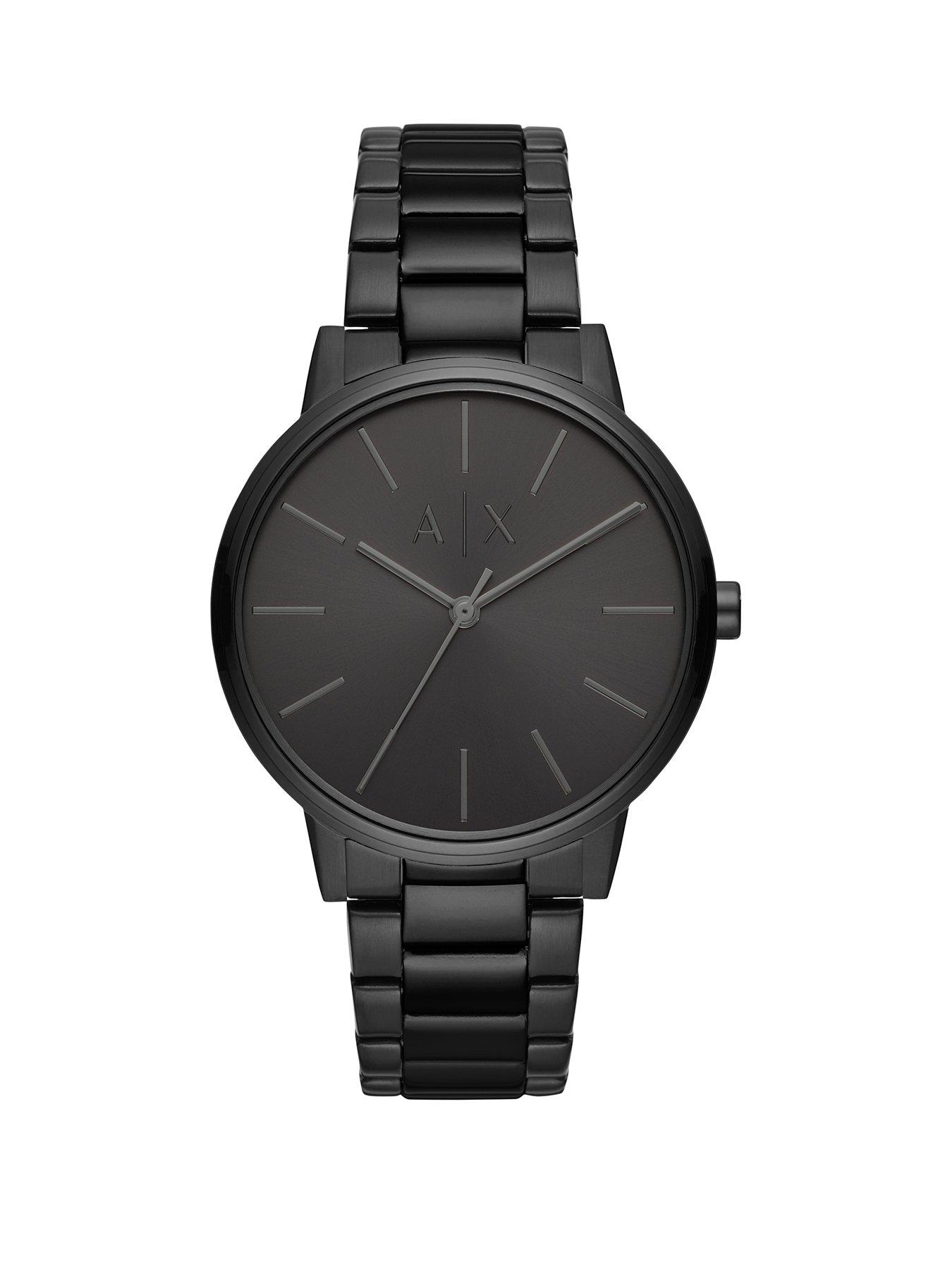 Armani Exchange Mens Three-Hand, Black-Tone Stainless Steel Watch, AX2701