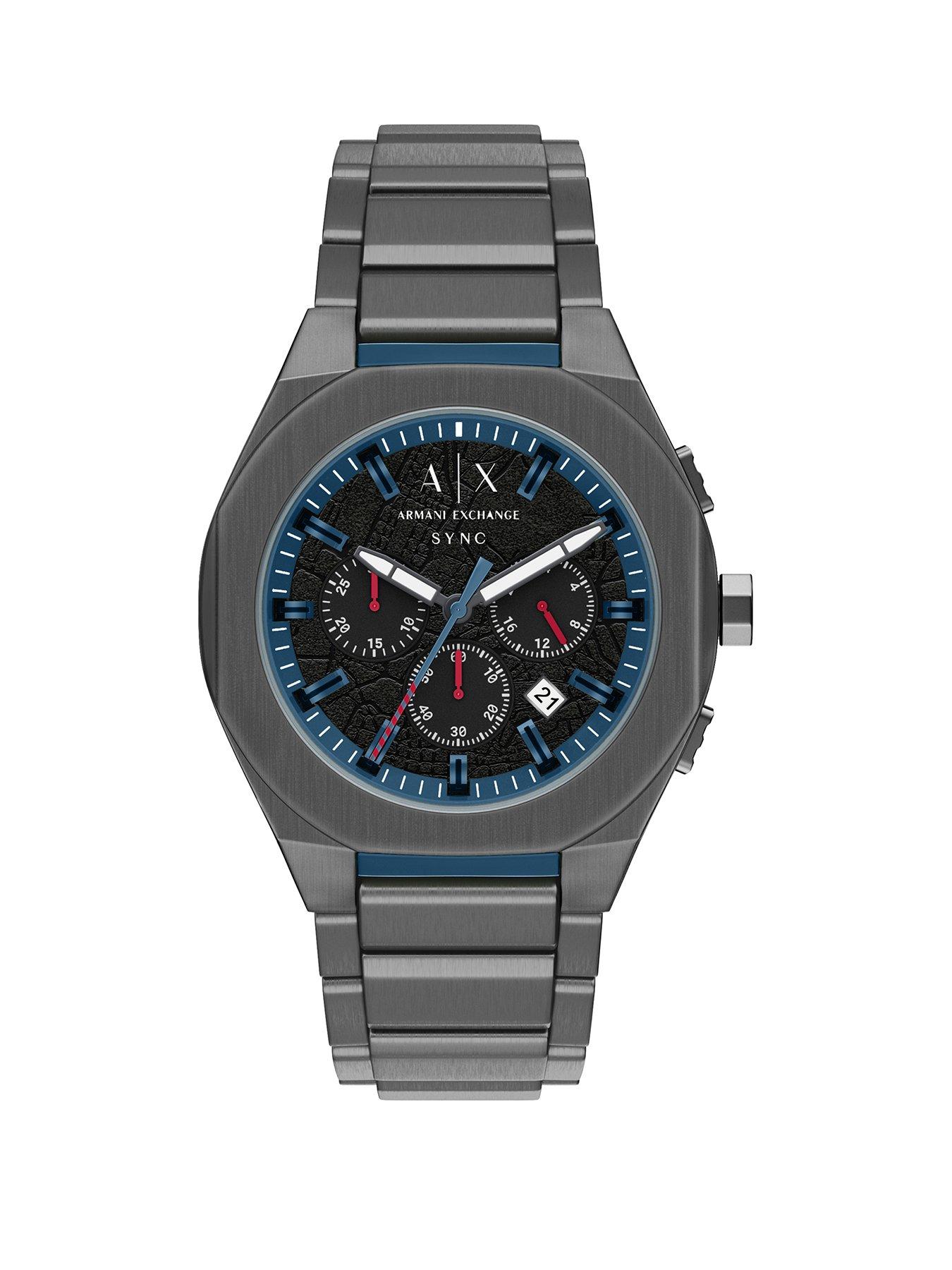 Armani Exchange Mens Sync Chronograph Gunmetal Stainless Steel Watch, AX4295