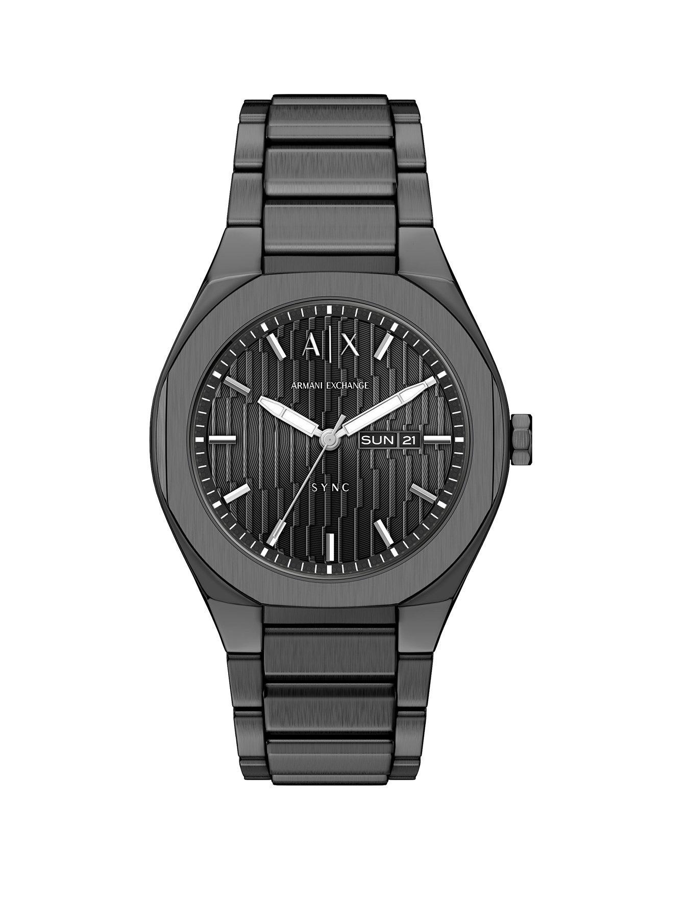 Armani Exchange Mens Sync Gunmetal Stainless Steel Watch, AX4300