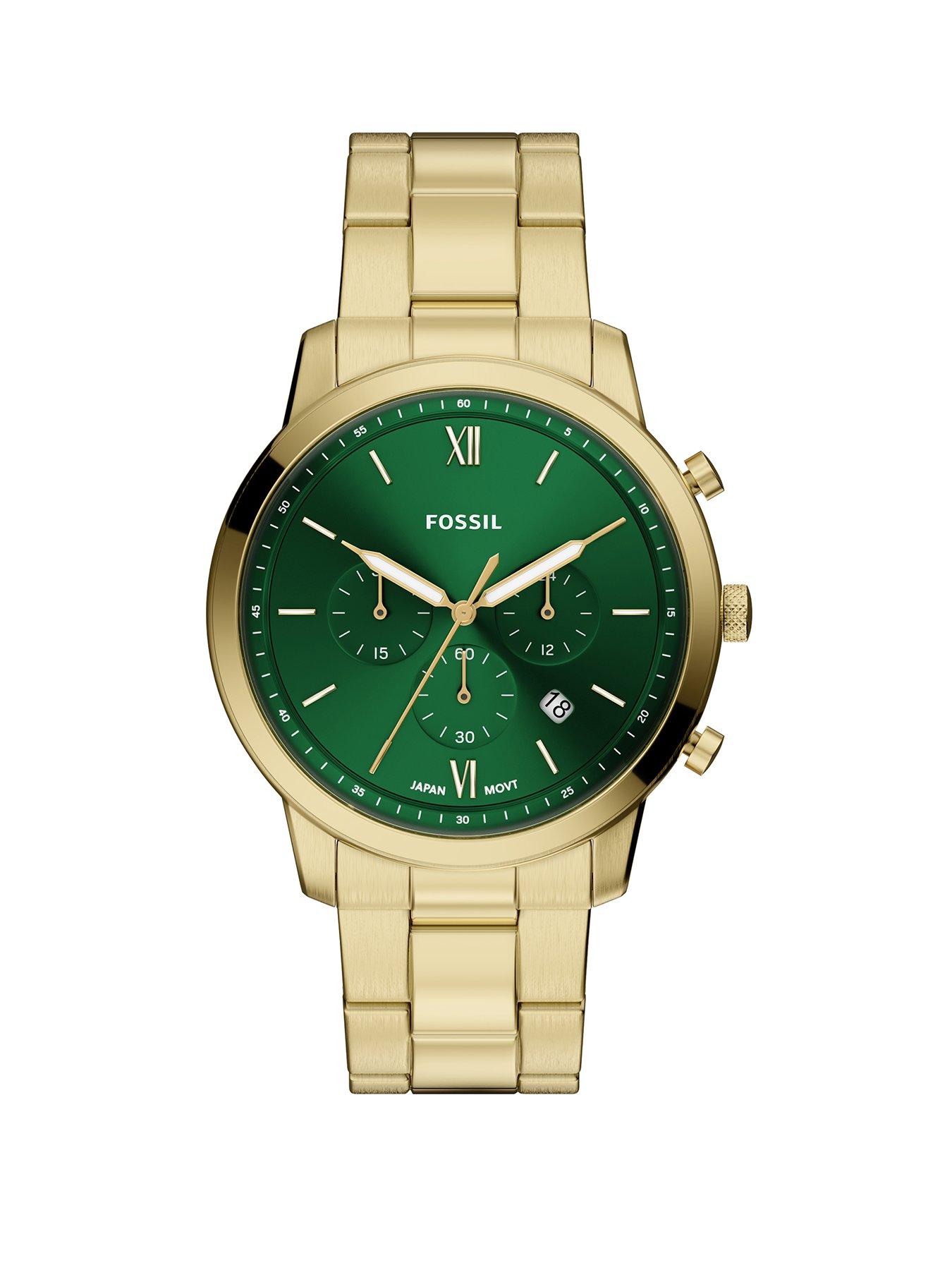 Fossil Fossil Mens Neutra Chronograph Gold-Tone Stainless Steel Watch, FS6164