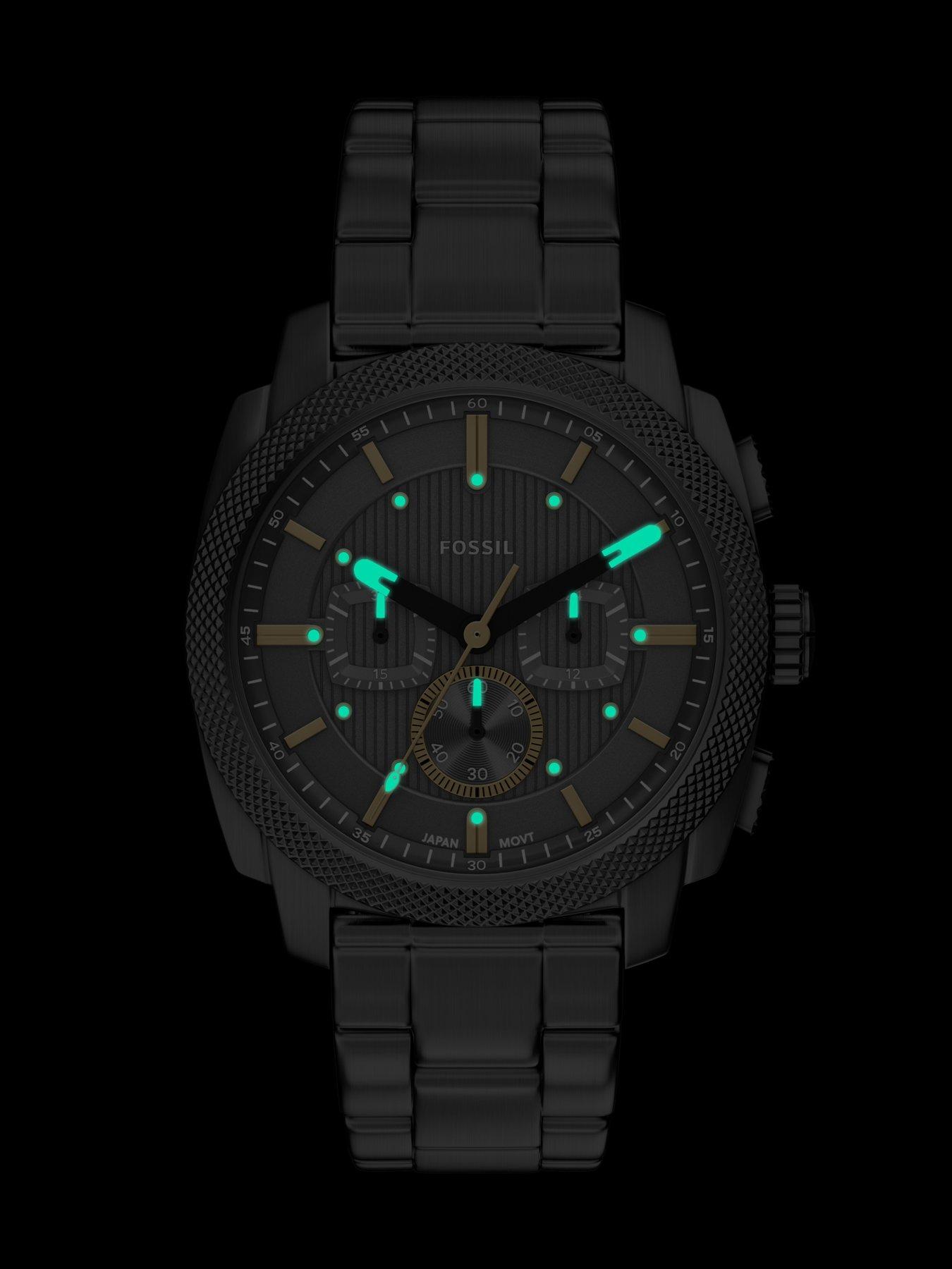 Image 5 of 7 of Fossil Mens Machine Chronograph Smoke Stainless Steel Watch, FS6160