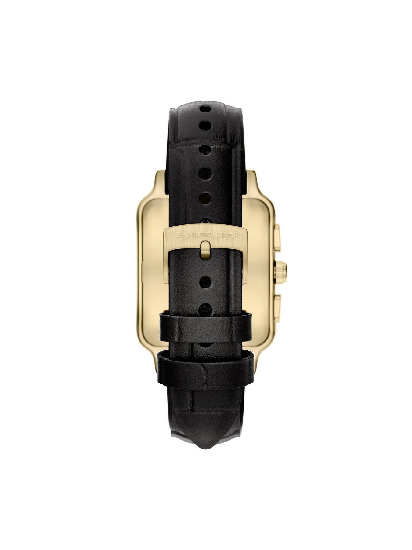 Image 2 of 7 of Emporio Armani Mens Chronograph Black Leather Watch, AR11753