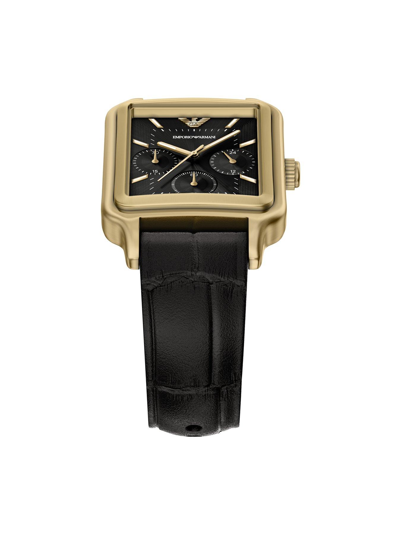 Image 4 of 7 of Emporio Armani Mens Chronograph Black Leather Watch, AR11753