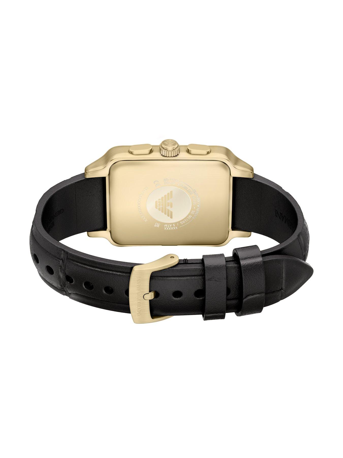 Image 6 of 7 of Emporio Armani Mens Chronograph Black Leather Watch, AR11753