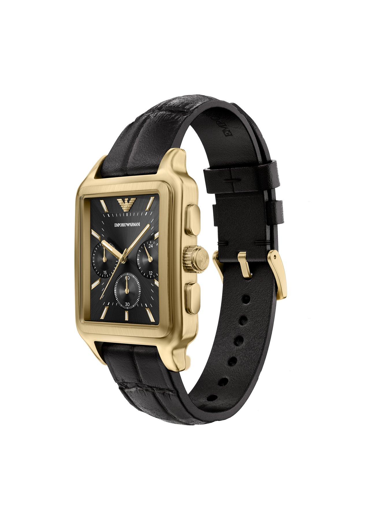 Image 7 of 7 of Emporio Armani Mens Chronograph Black Leather Watch, AR11753