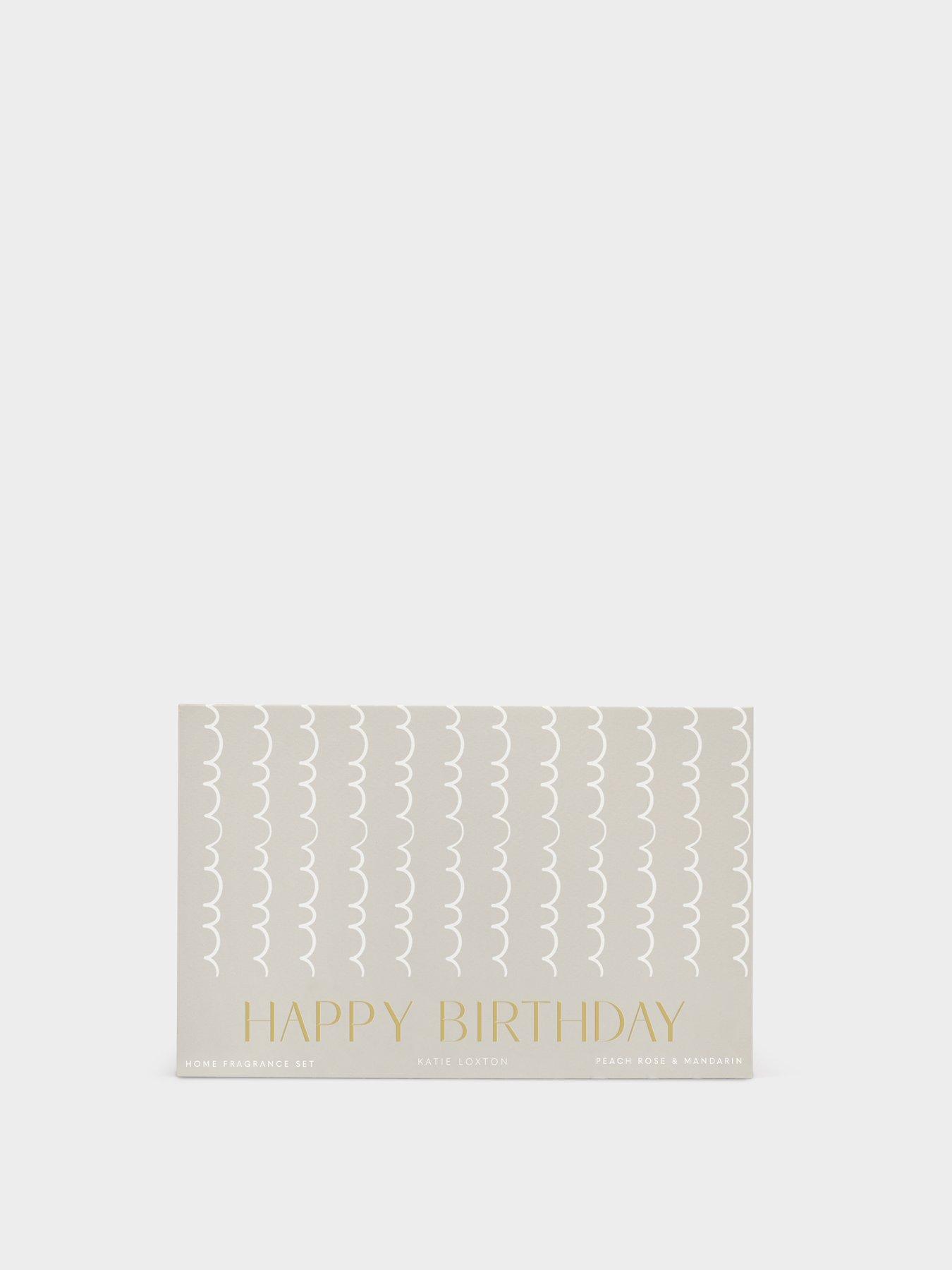 Image 5 of 6 of Katie Loxton MINI VOTIVE AND MINI REED DIFFUSER GIFT SET | HAPPY BIRTHDAY | Peach Rose and Sweet Mandarin | 12.7cm x 19.7cm x 6cm