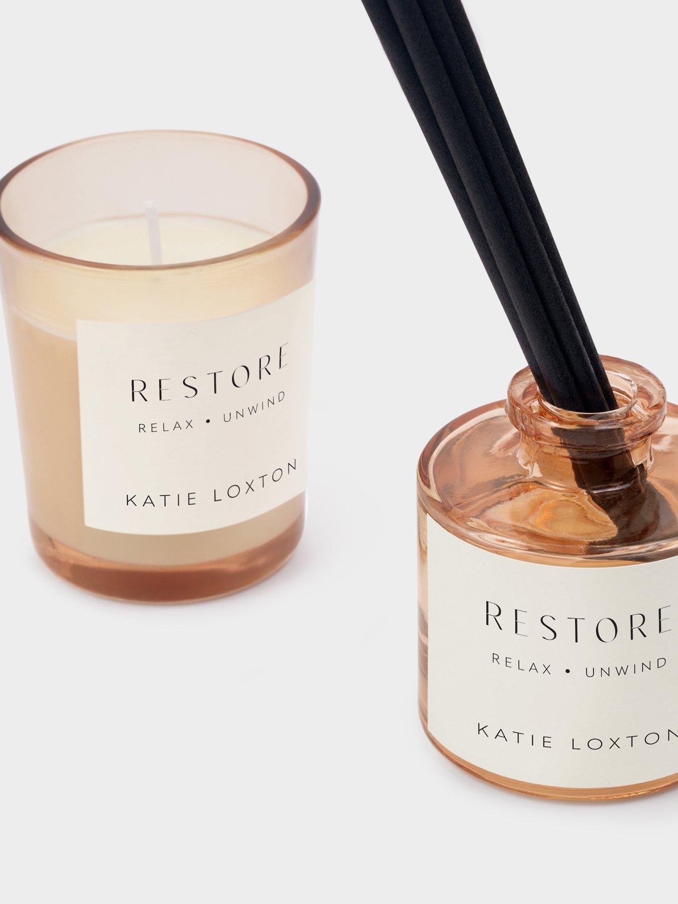 Image 3 of 5 of Katie Loxton MINI VOTIVE AND MINI REED DIFFUSER GIFT SET |  UNWIND & RESTORE | Fresh Fig & Wild Freesia | 12.7cm x 19.7cm x 6cm
