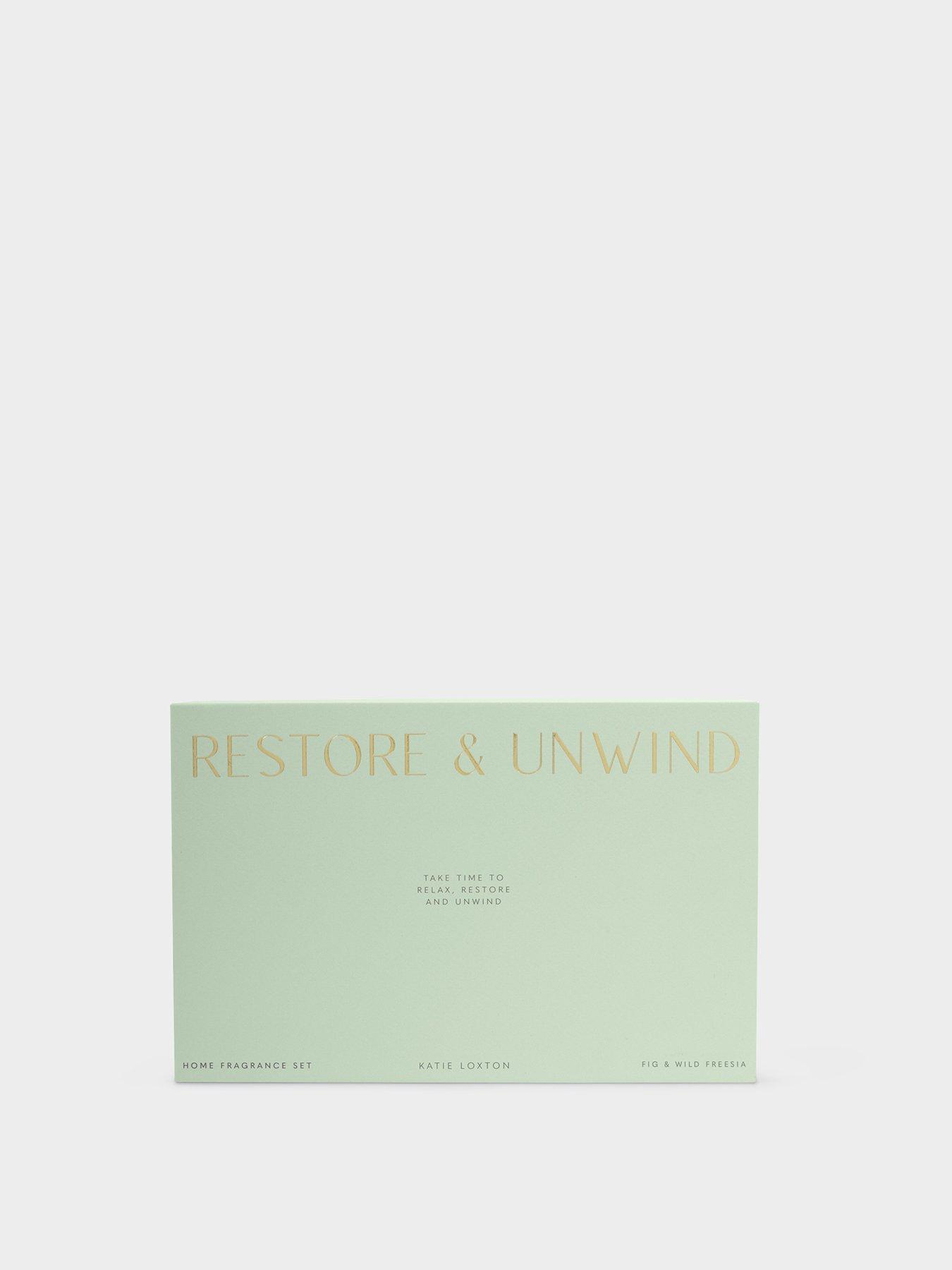Image 4 of 5 of Katie Loxton MINI VOTIVE AND MINI REED DIFFUSER GIFT SET |  UNWIND & RESTORE | Fresh Fig & Wild Freesia | 12.7cm x 19.7cm x 6cm