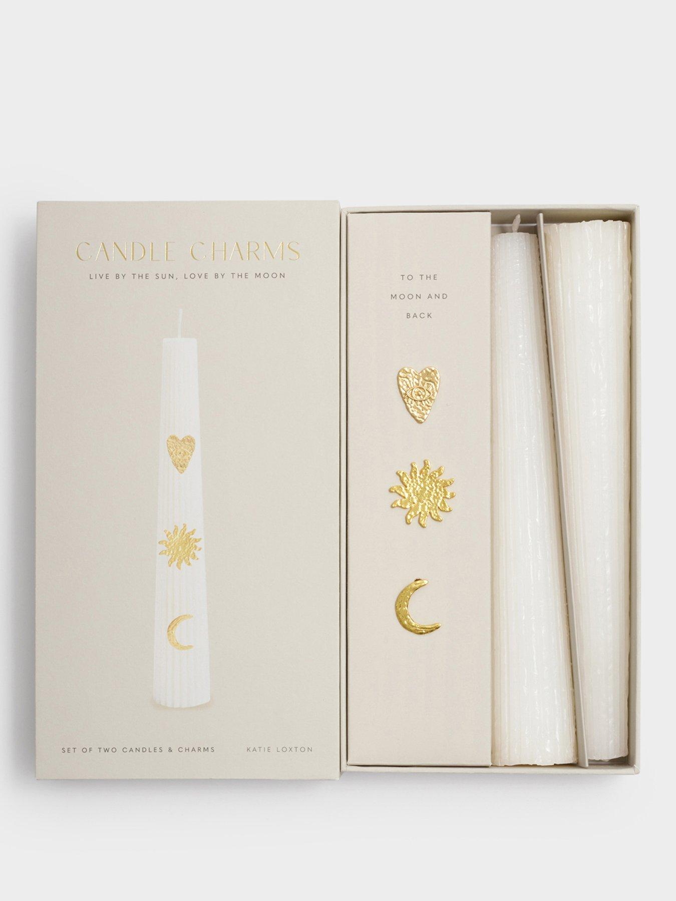 Katie Loxton CANDLE CHARM GIFT SET , MOON AND SUN , Oyster , 25cm x 12cm x 6cm