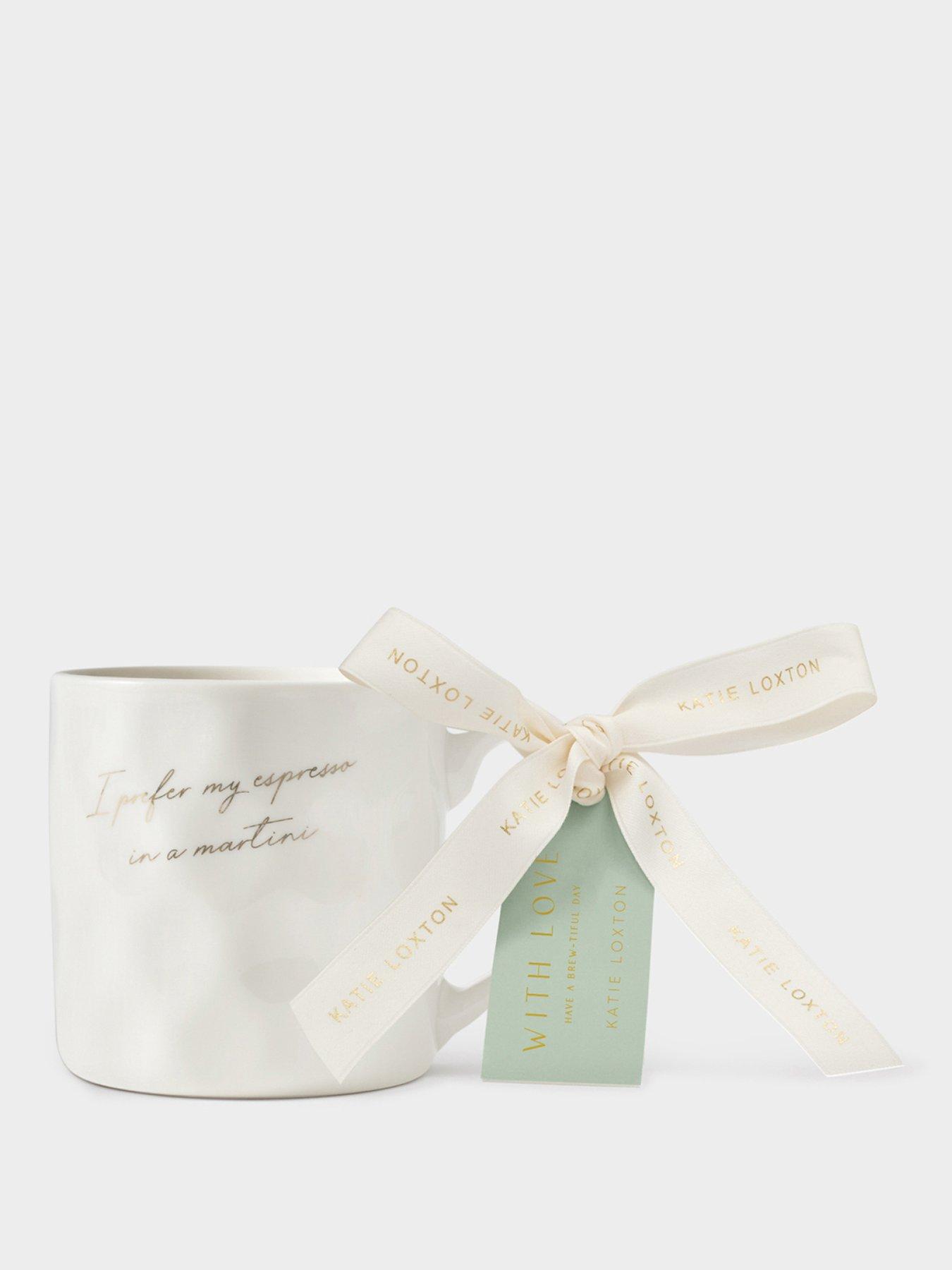 Image 1 of 5 of Katie Loxton DAPPLED CERAMIC MUG , I PREFER MY ESPRESSO IN A MARTINI , Off White , 9.7cm x 9.8cm x 8cm