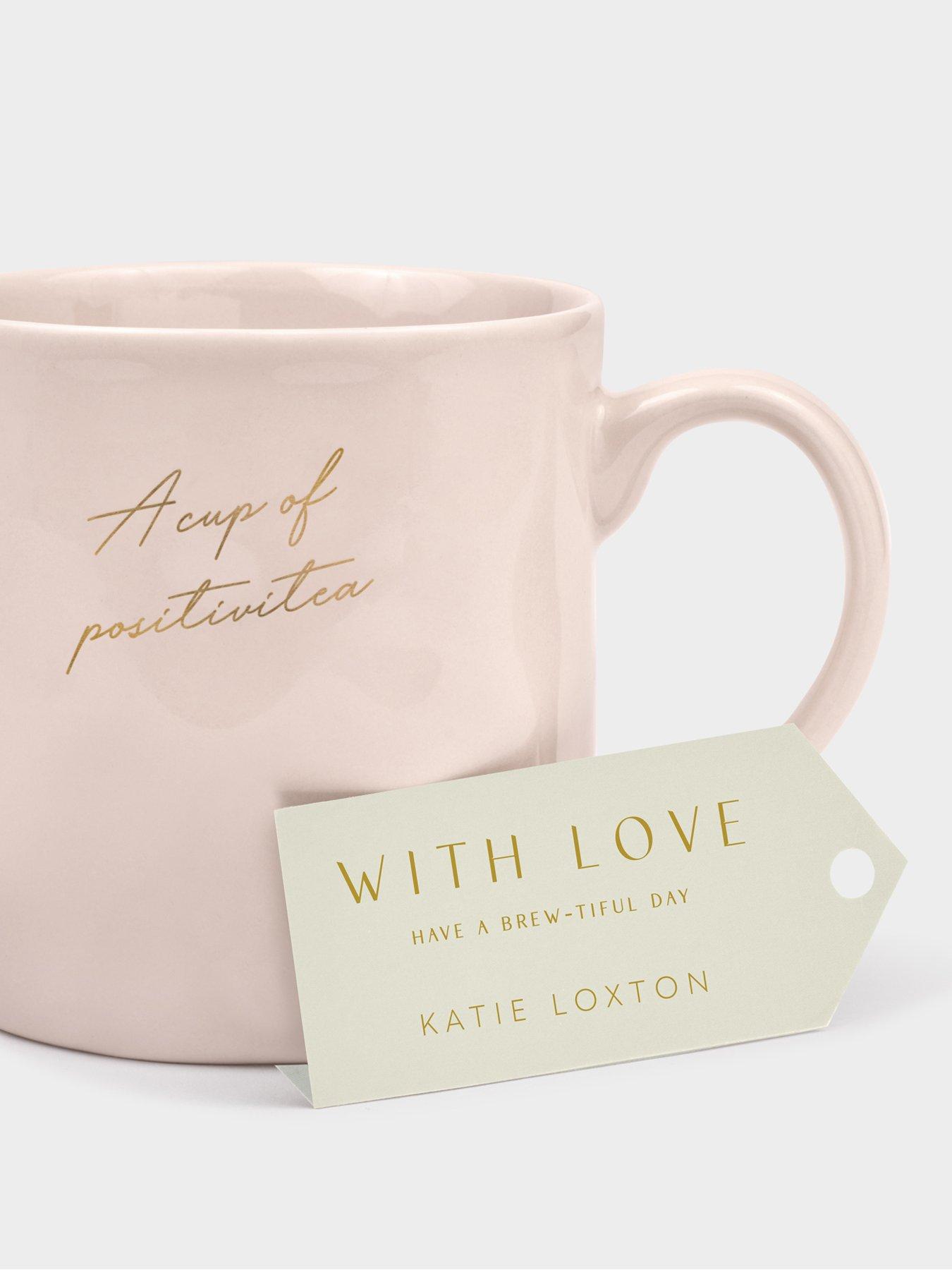 Image 3 of 5 of Katie Loxton DAPPLED CERAMIC MUG , A CUP OF POSITIVI-TEA , Light Pink , 9.7cm x 9.8cm x 8cm