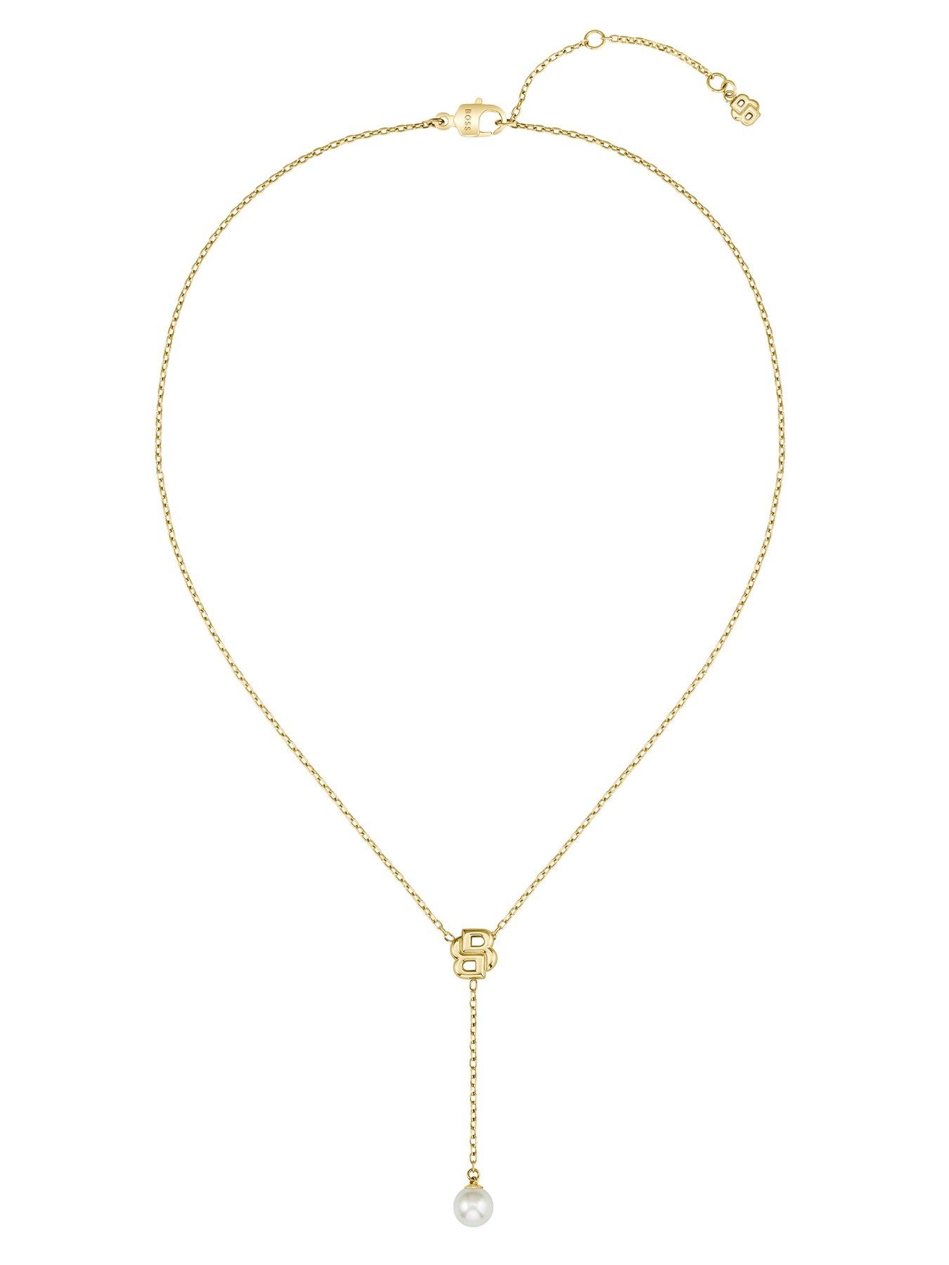 Image 2 of 7 of BOSS Ladies Double B Mirelle Gold IP and Pearl Necklace