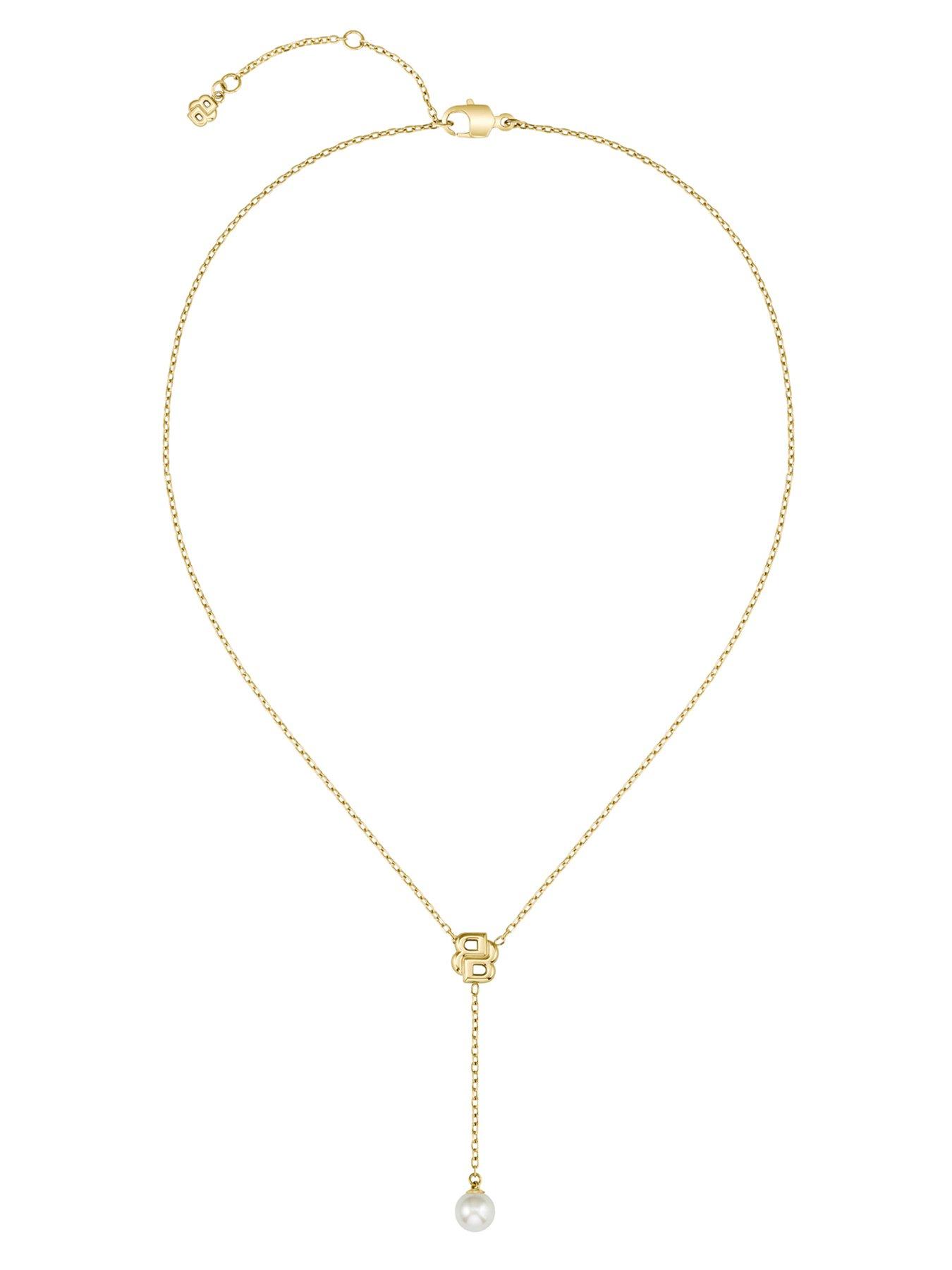 Image 3 of 7 of BOSS Ladies Double B Mirelle Gold IP and Pearl Necklace