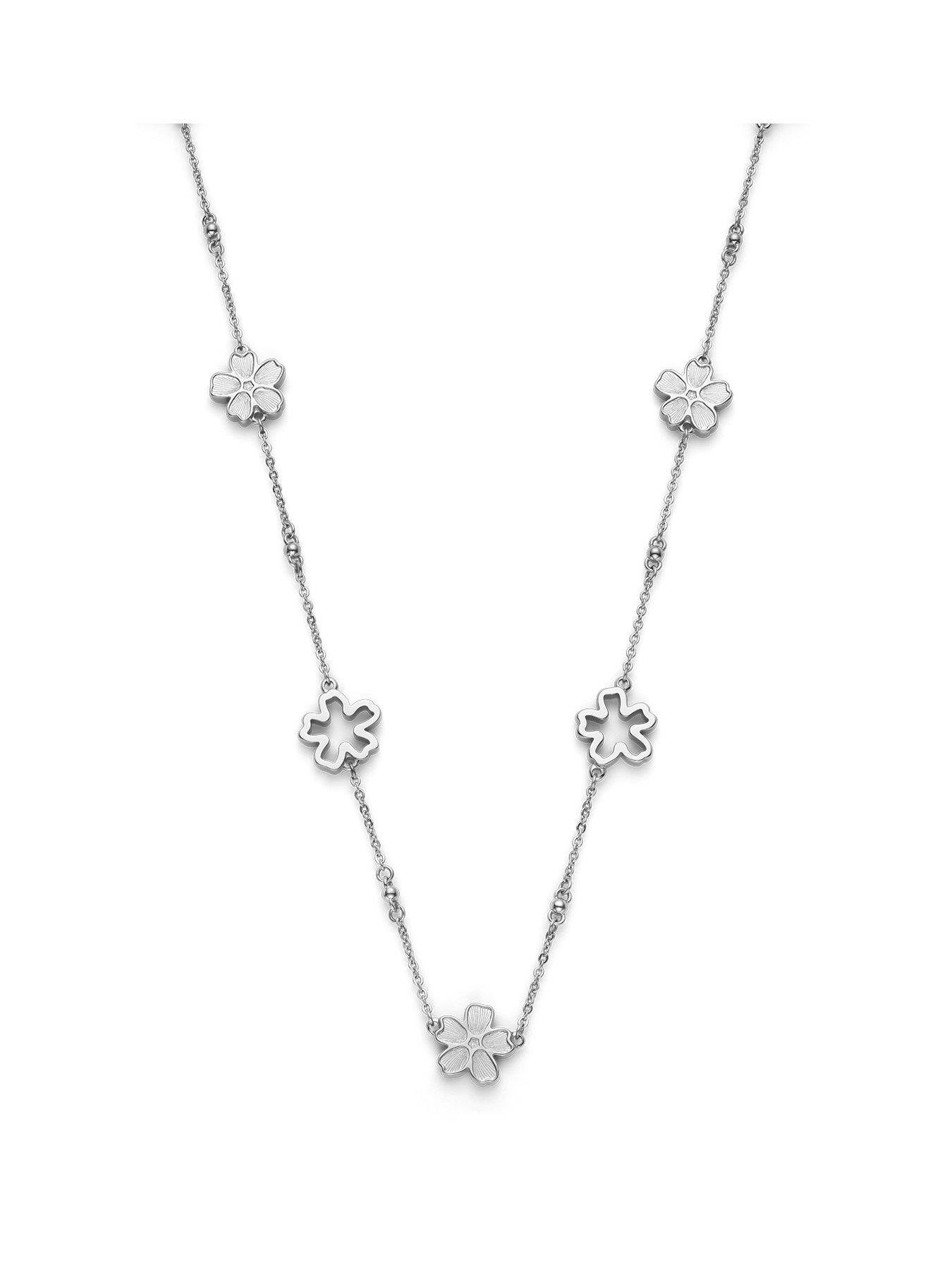 Olivia Burton Stainless Steel Forget Me Not Necklace