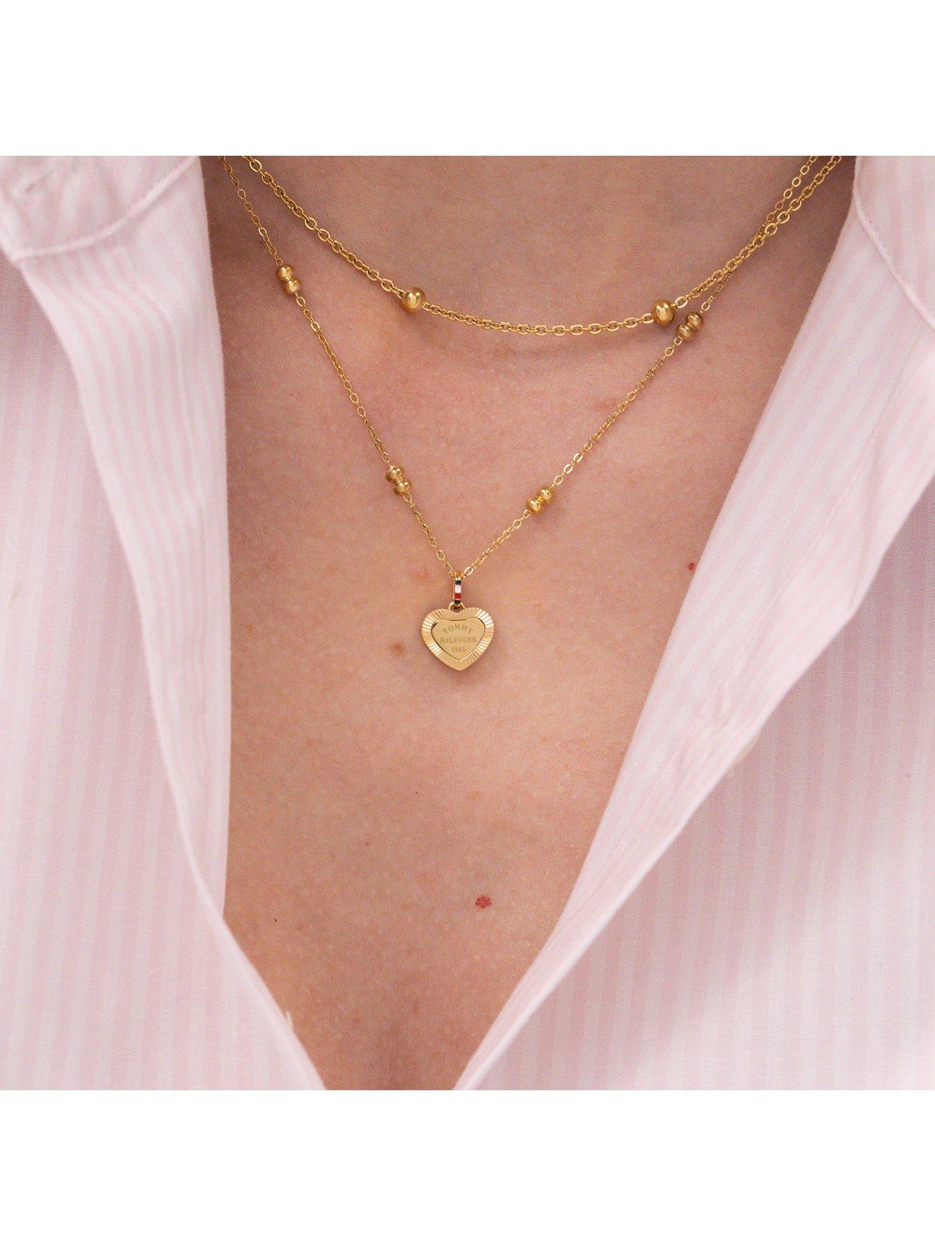 Image 4 of 7 of Tommy Hilfiger Womens Gold Plated Layered Chain Necklace