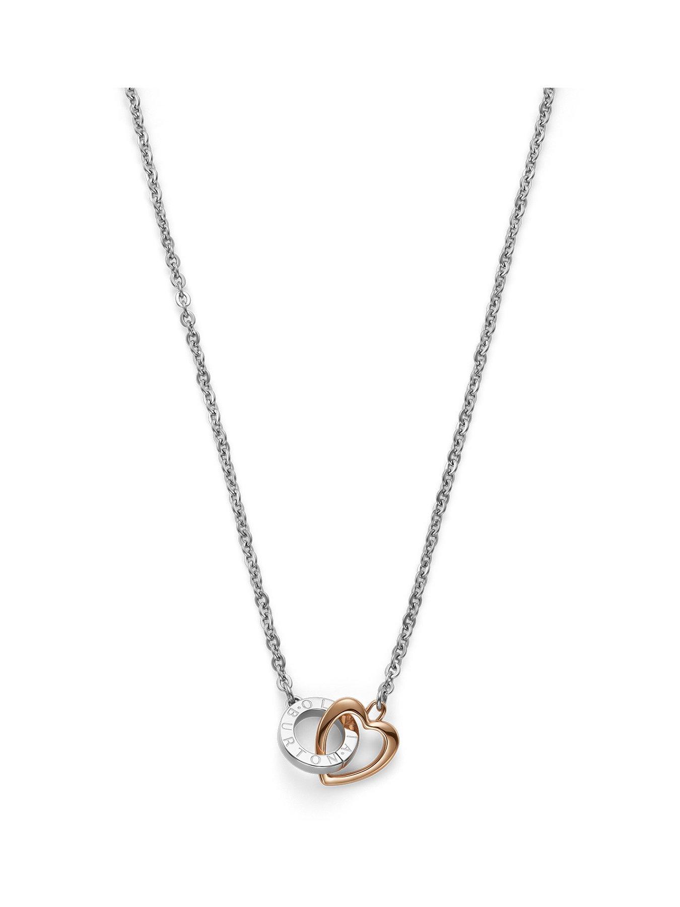 Olivia Burton Stainless Steel & Rose Gold IP Kindred Interlink Necklace