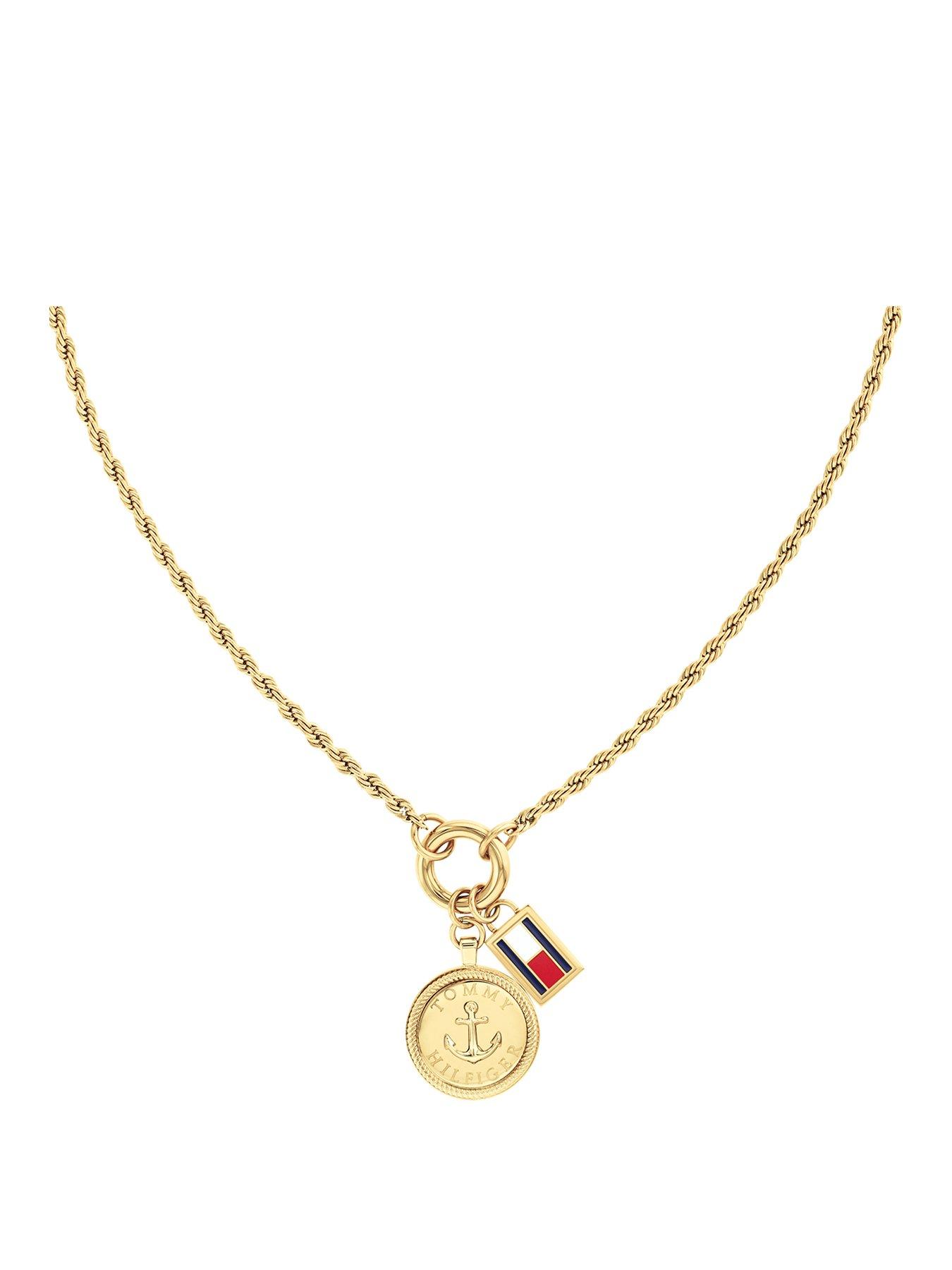 Tommy Hilfiger Womens Gold Plated Nautical Charm Necklace