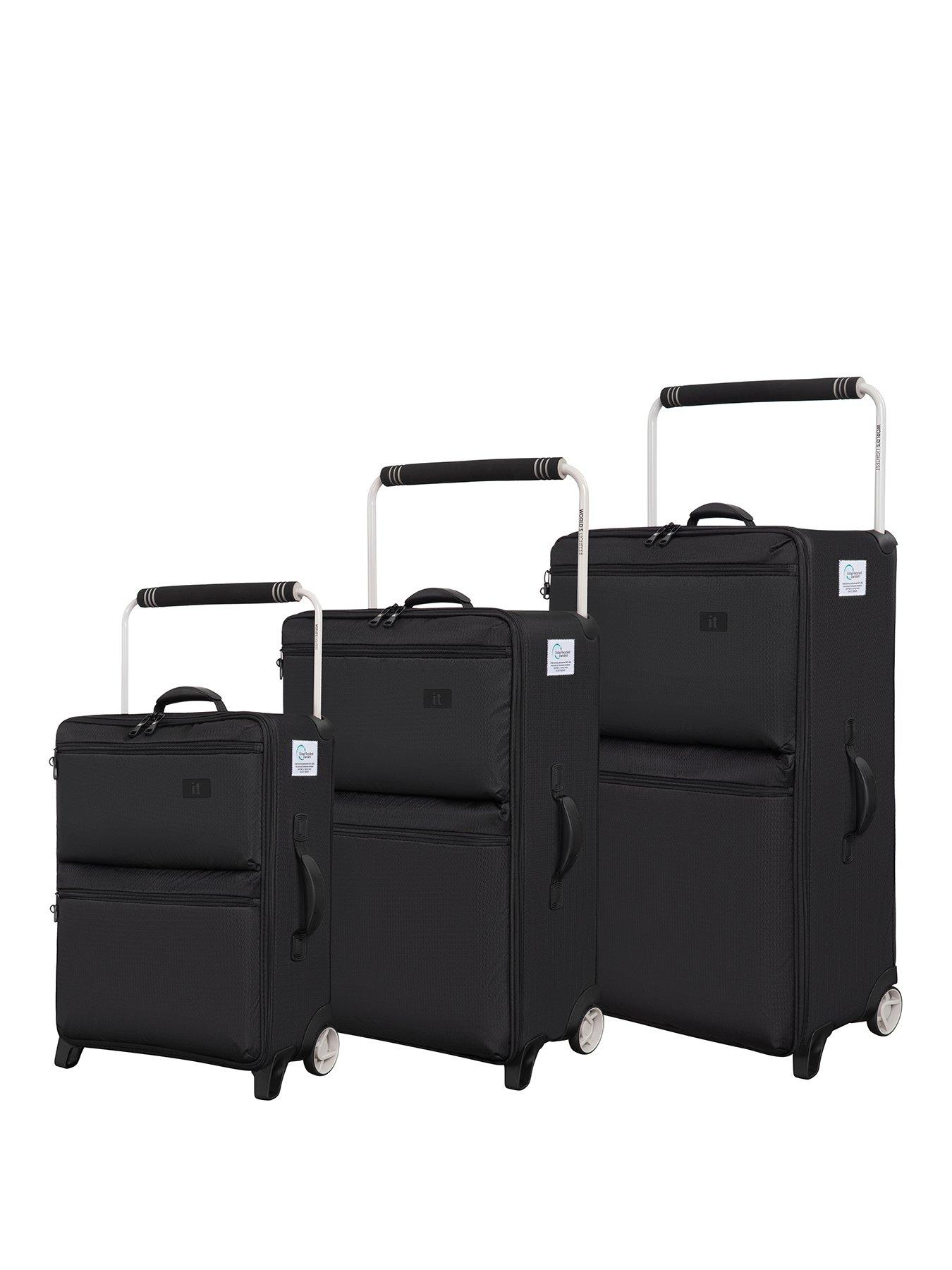 it Luggage Popstar Black World's Lightest Wide Handle 3pc Suitcase Set