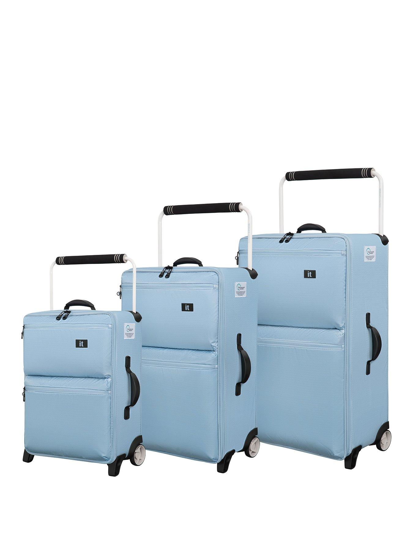 it Luggage Popstar Blue World's Lightest Wide Handle 3pc Suitcase Set