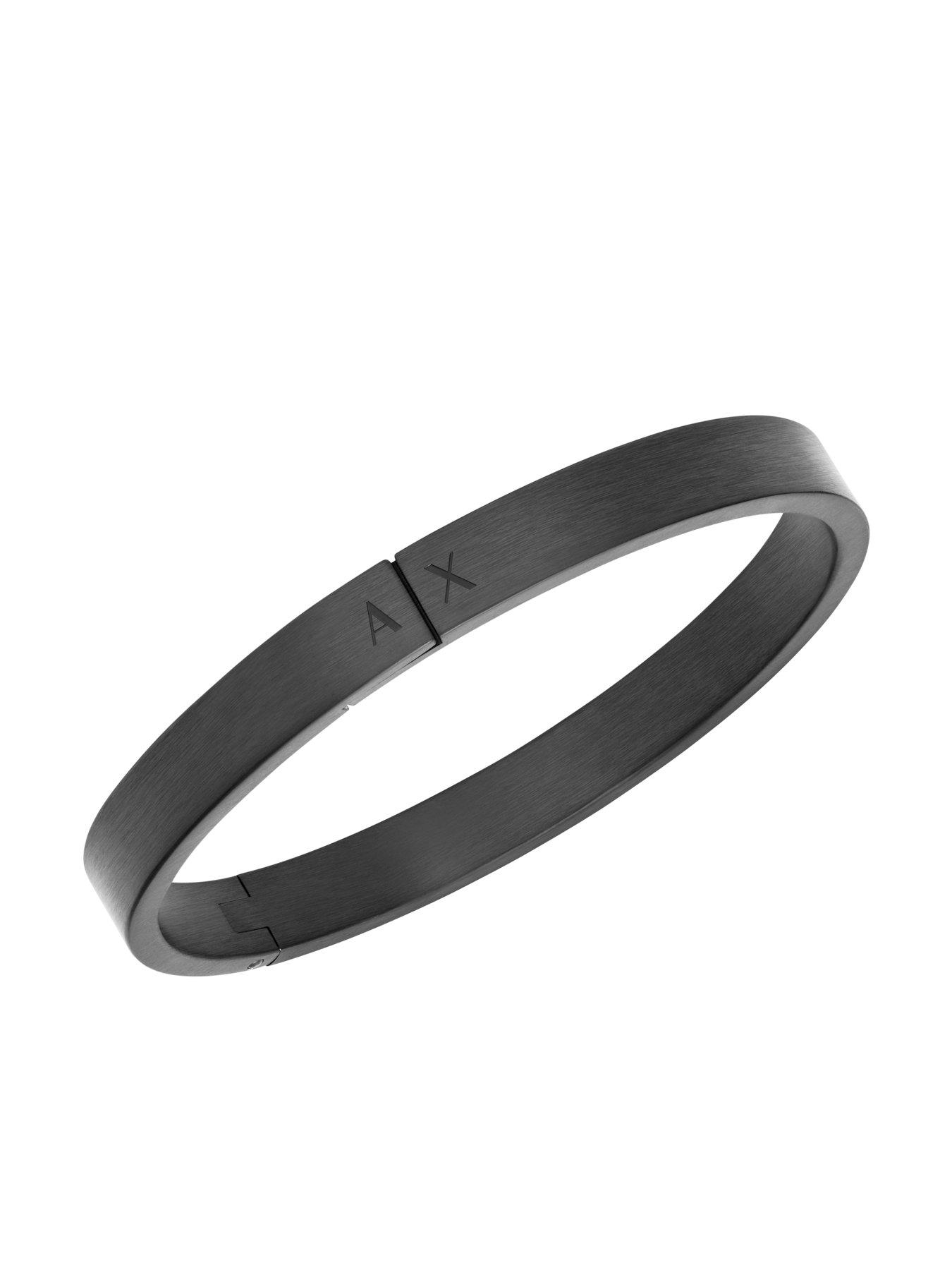 Image 2 of 2 of Armani Exchange Mens Black Stainless Steel Bangle Bracelet, AXG0173001