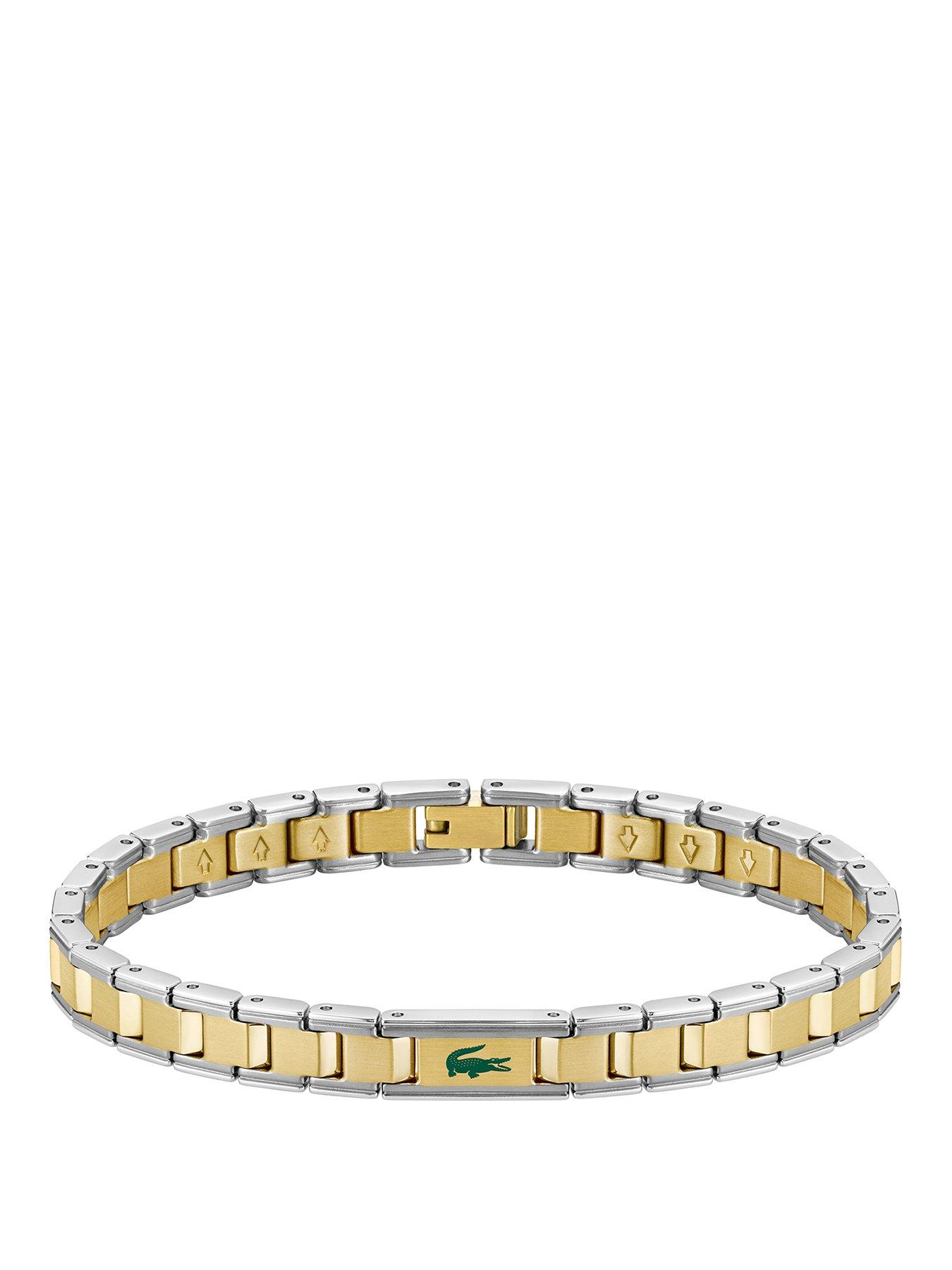 Image 1 of 7 of Lacoste Mens Metropole Edge Two Tone Stainless Steel and Gold IP Link Bracelet