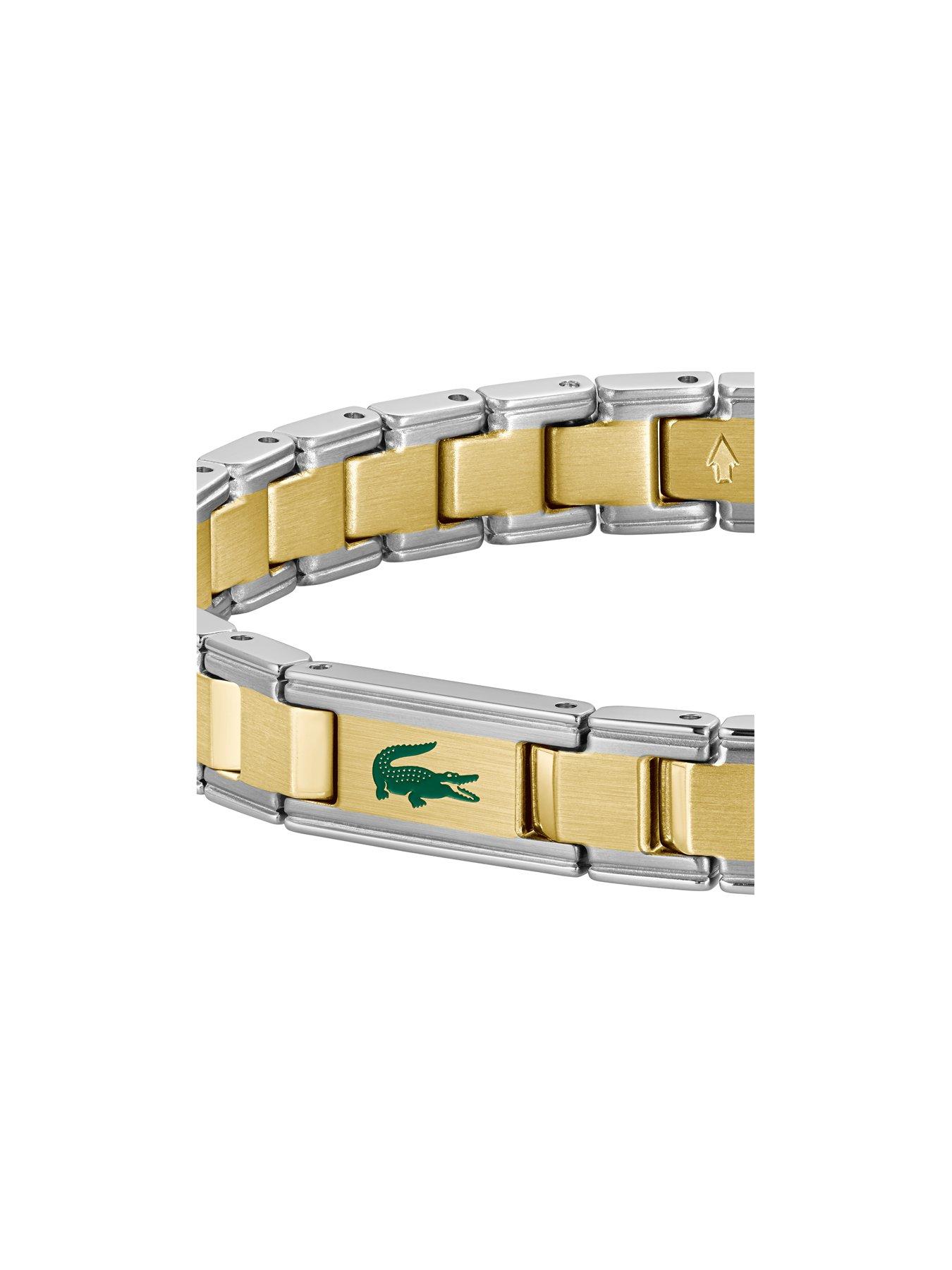 Image 2 of 7 of Lacoste Mens Metropole Edge Two Tone Stainless Steel and Gold IP Link Bracelet