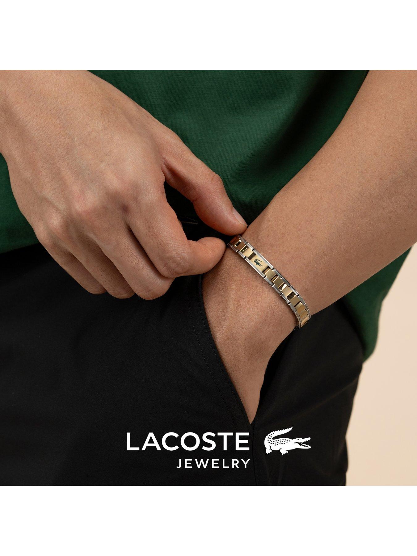 Image 5 of 7 of Lacoste Mens Metropole Edge Two Tone Stainless Steel and Gold IP Link Bracelet