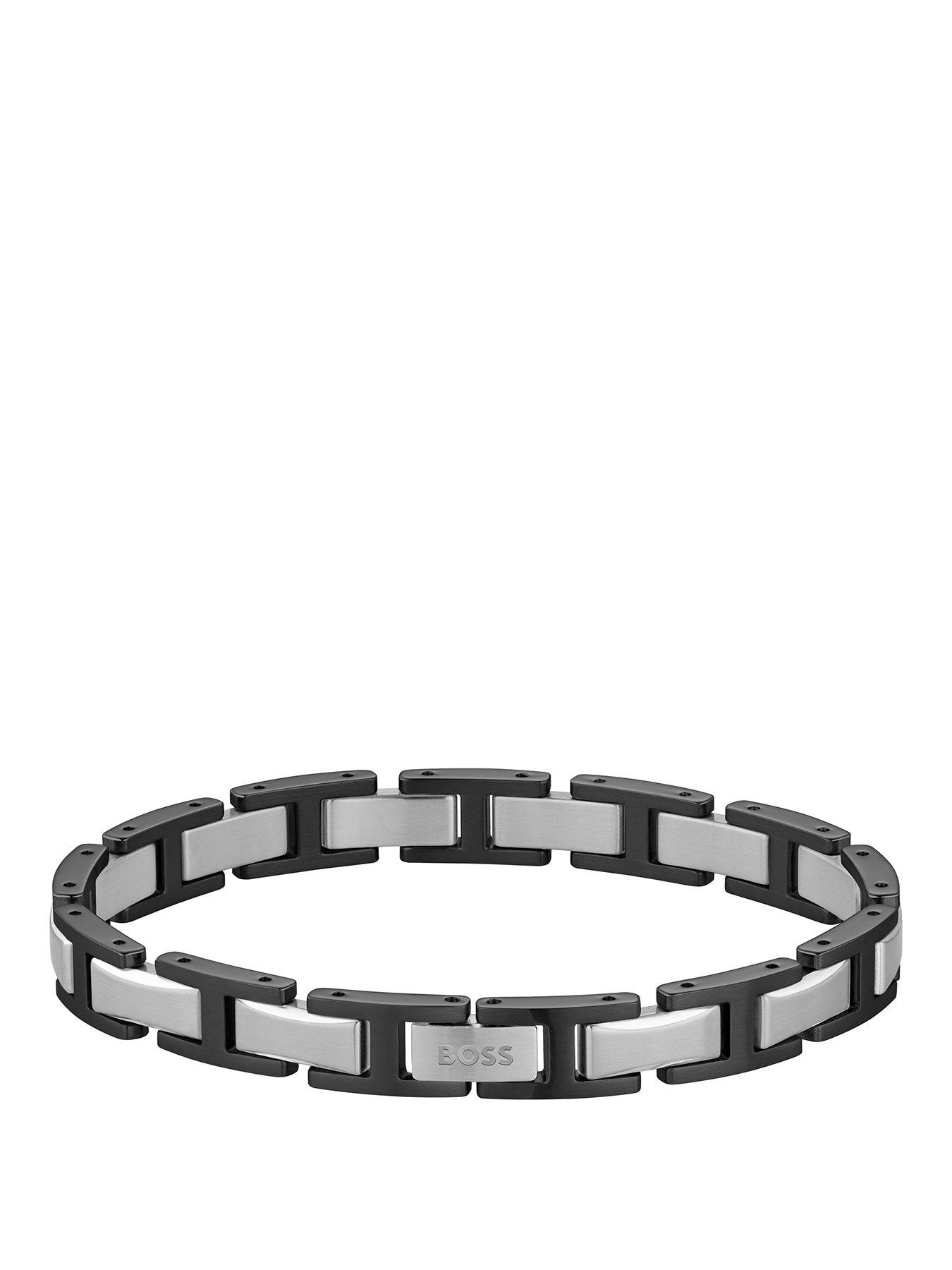 Image 1 of 7 of BOSS Gents Nolan Two Tone Black IP and Stainless Steel Bracelet