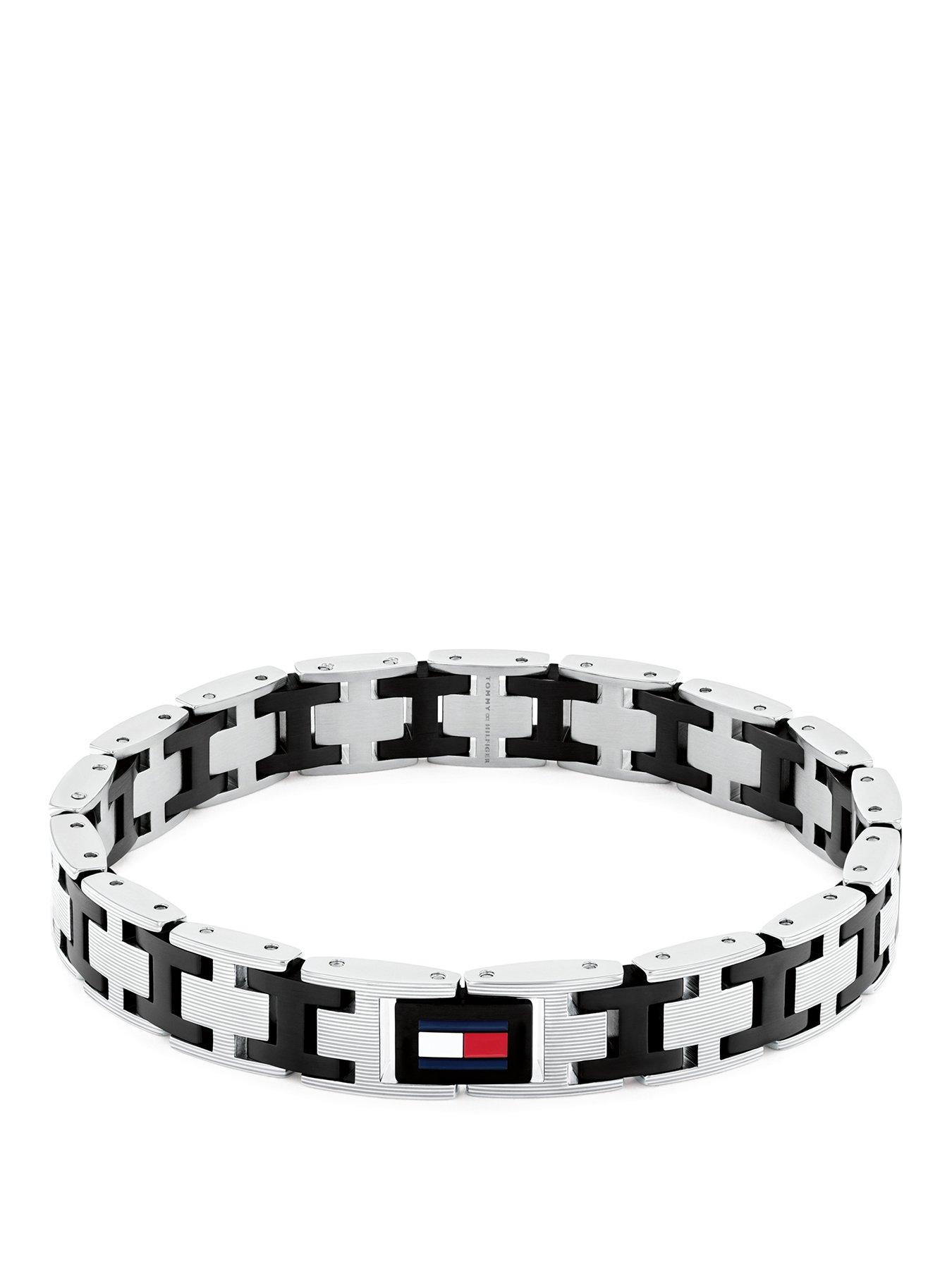 Tommy Hilfiger Men's Two Tone Black IP and Stainless Steel Bracelet