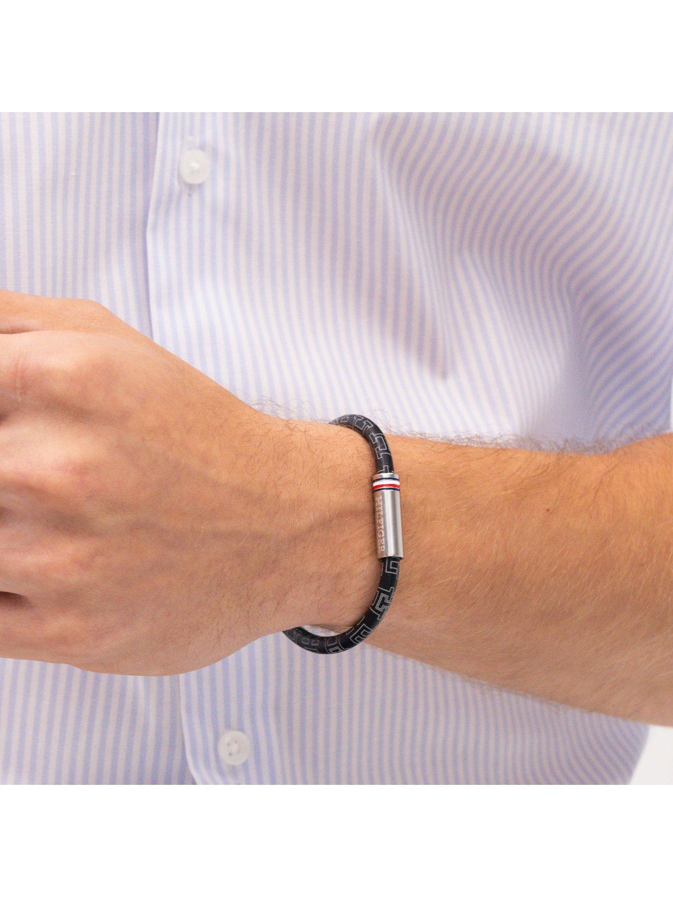 Image 3 of 5 of Tommy Hilfiger Men's Black Cord Leather Bracelet