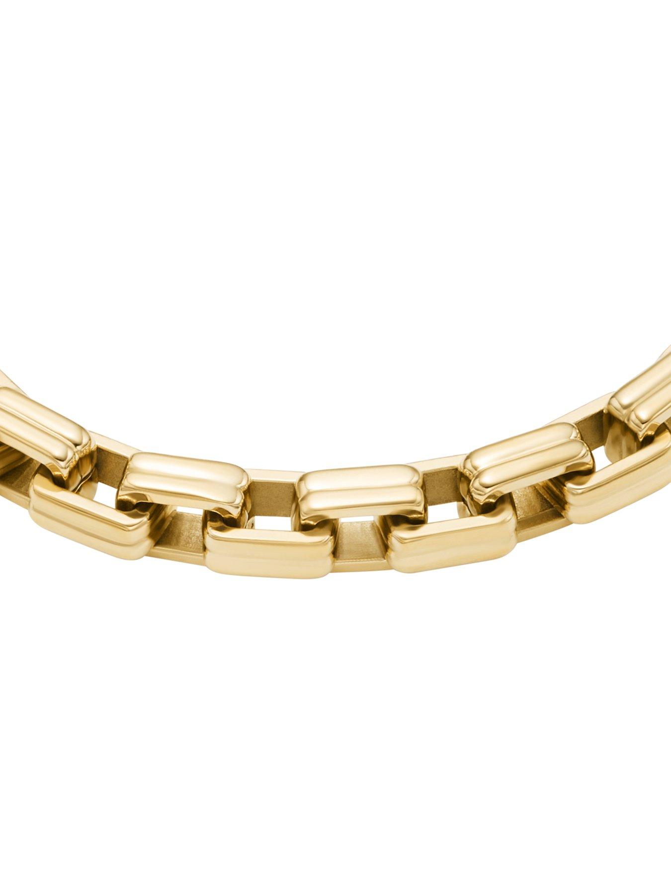 Image 2 of 5 of Fossil Womens Raquel Bold Chains Gold-Tone Stainless Steel Chain Bracelet, JF04955710