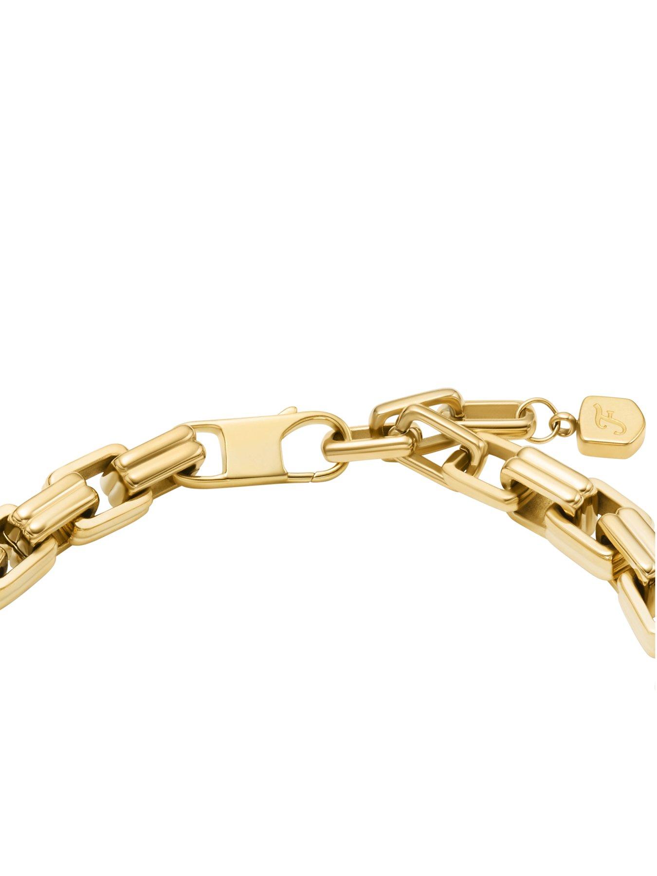 Image 4 of 5 of Fossil Womens Raquel Bold Chains Gold-Tone Stainless Steel Chain Bracelet, JF04955710