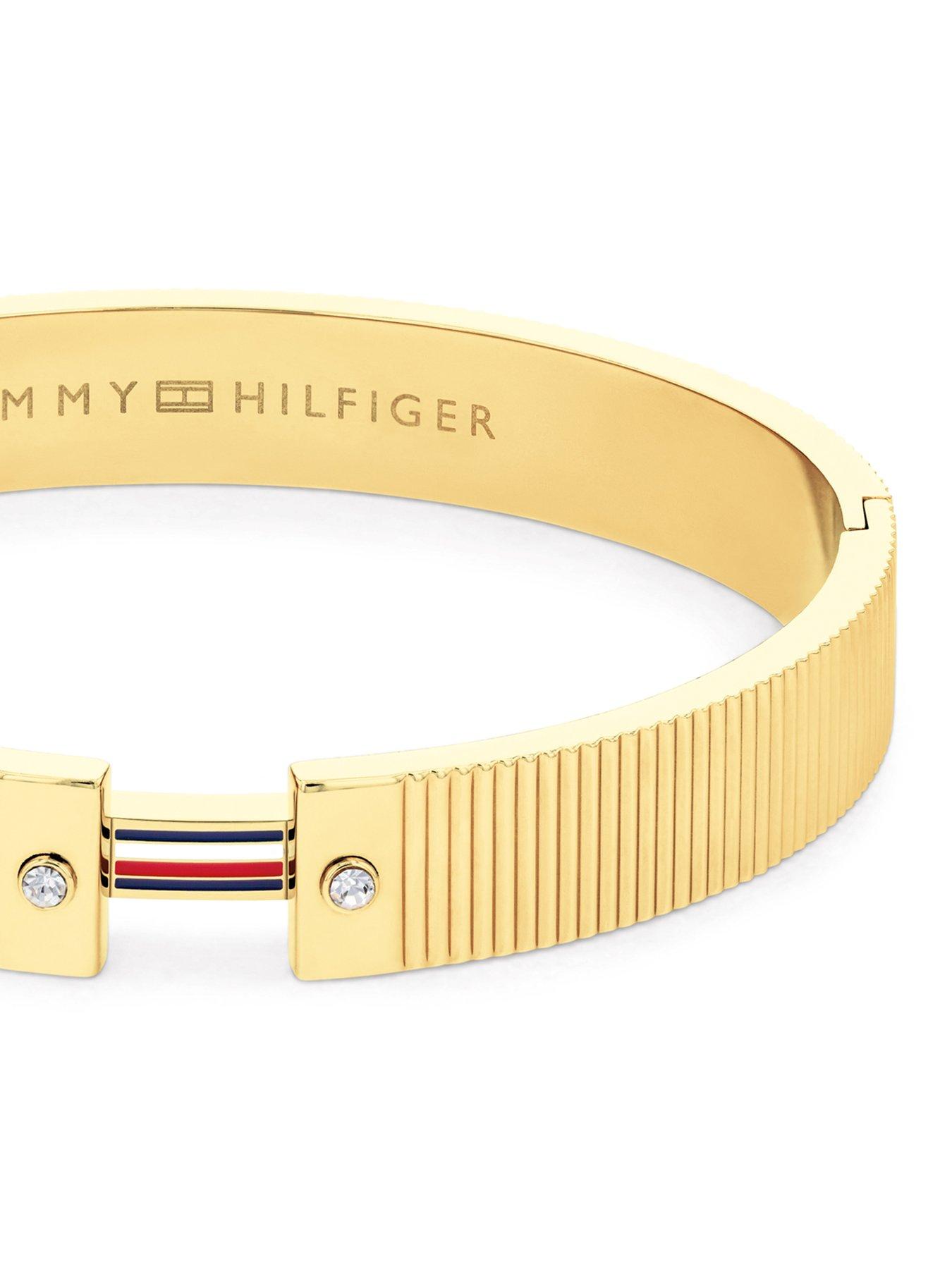  image of tommy-hilfiger-womens-gold-plated-bangle