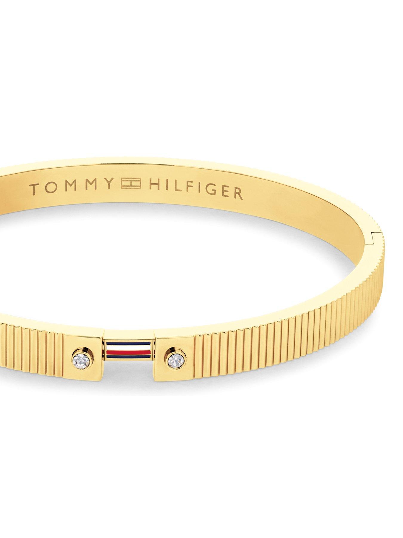  image of tommy-hilfiger-womens-gold-plated-bangle