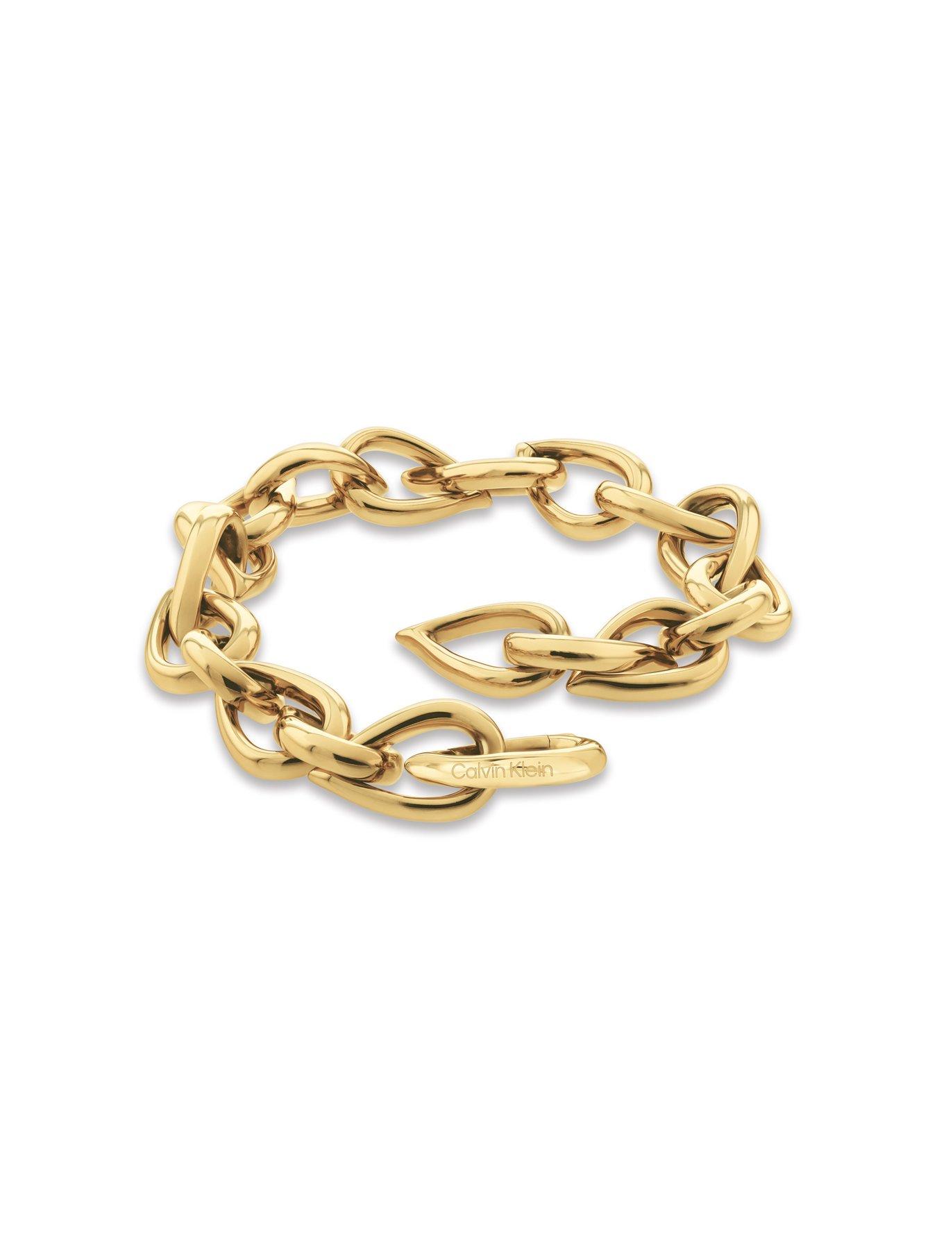 Image 2 of 4 of Calvin Klein Womens CK Sculptured Drops Gold Plated Bracelet