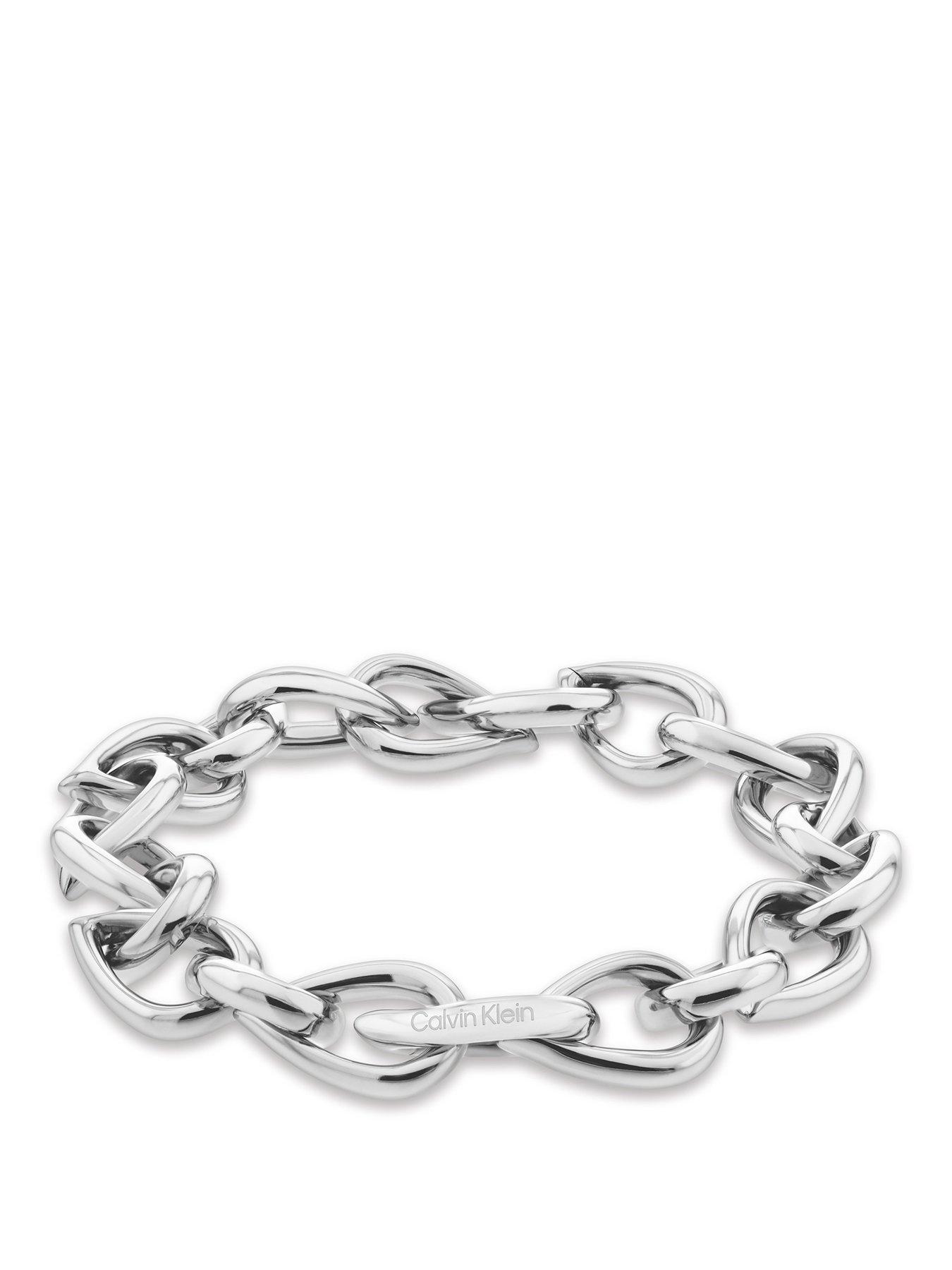 Calvin Klein Womens CK Sculptured Drops Stainless Steel Bracelet
