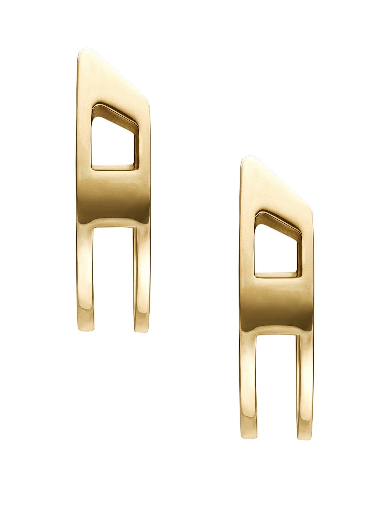 diesel-unisex-gold-tone-stainless-steel-hoop-earrings-dx1671710