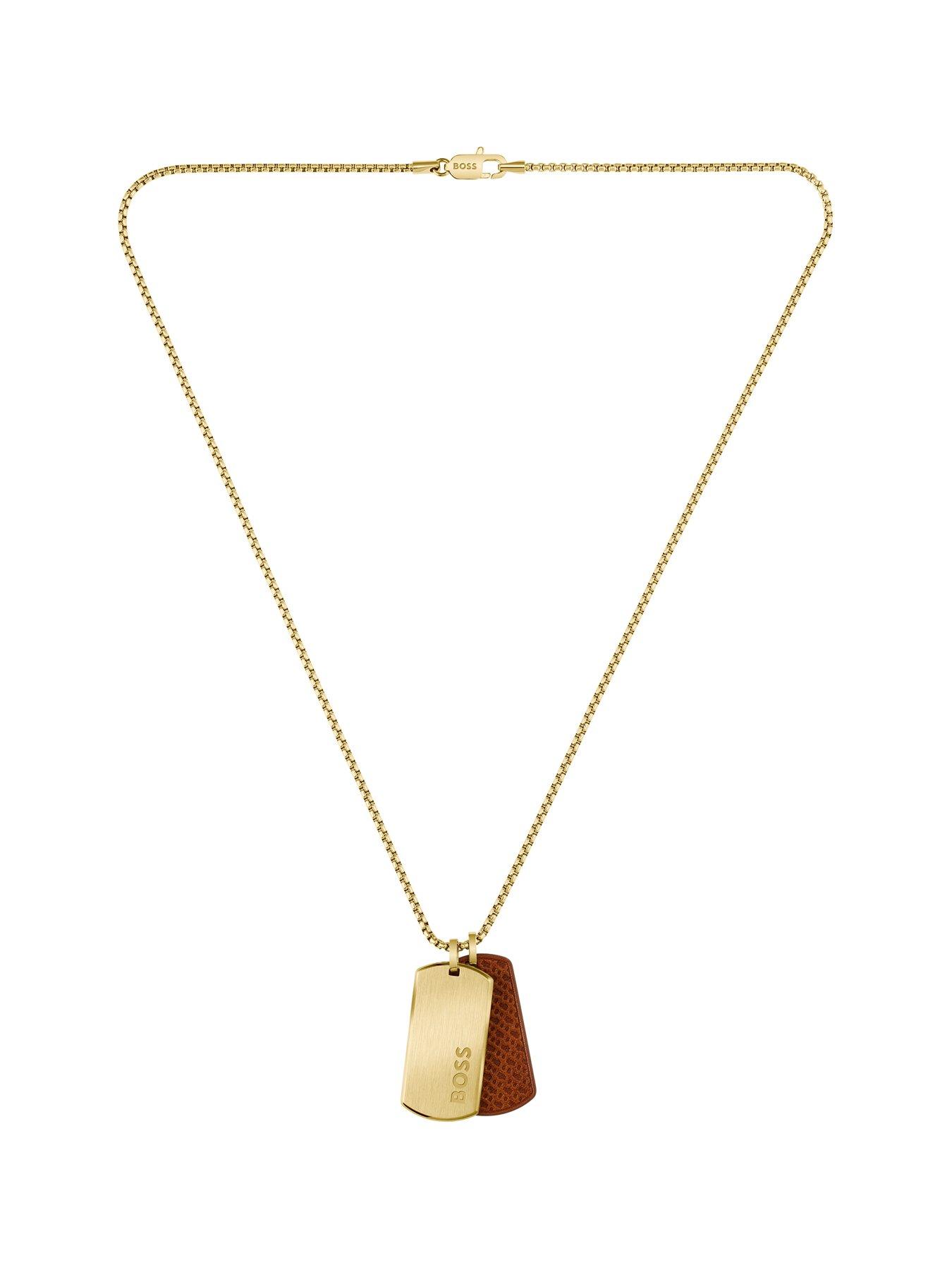  image of boss-gents-devon-gold-ip-necklace