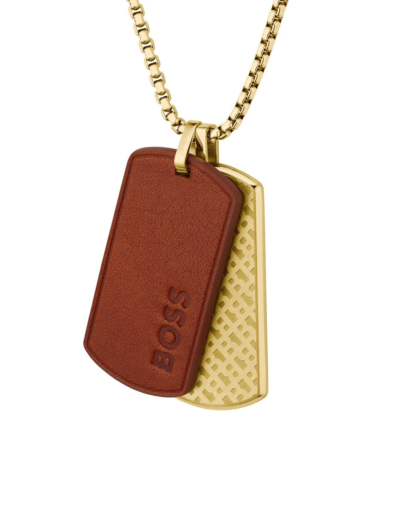 image of boss-gents-devon-gold-ip-necklace