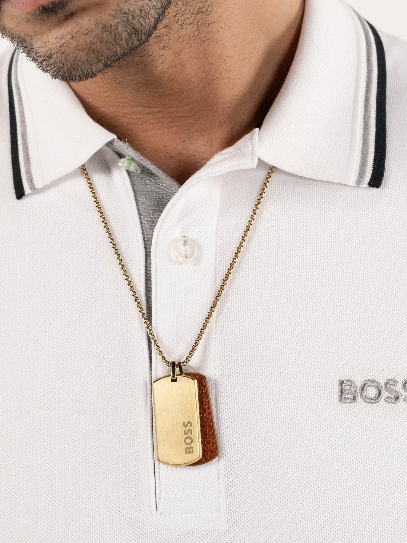  image of boss-gents-devon-gold-ip-necklace